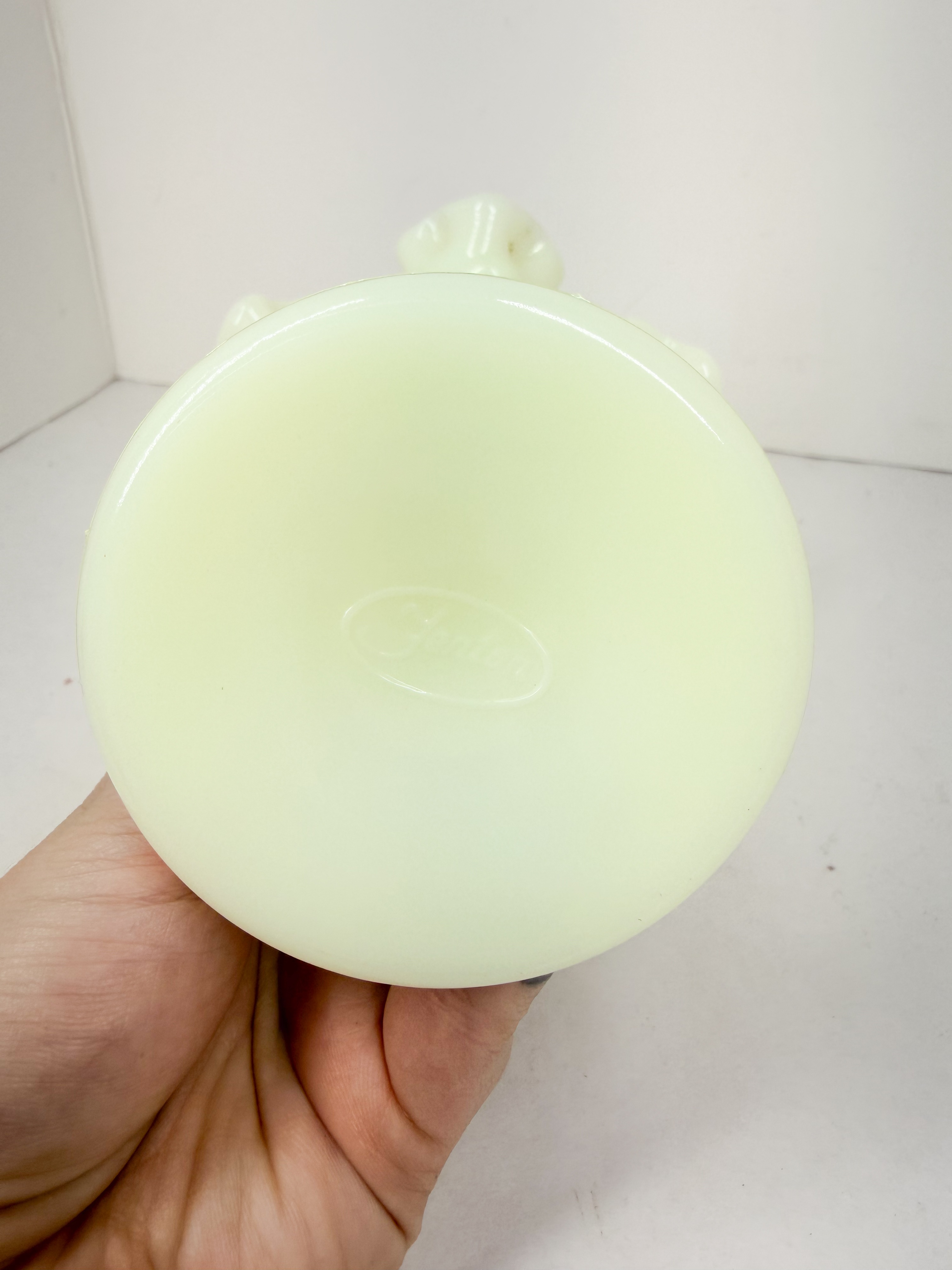 FENTON LIME SHERBET HOBNAIL VASE