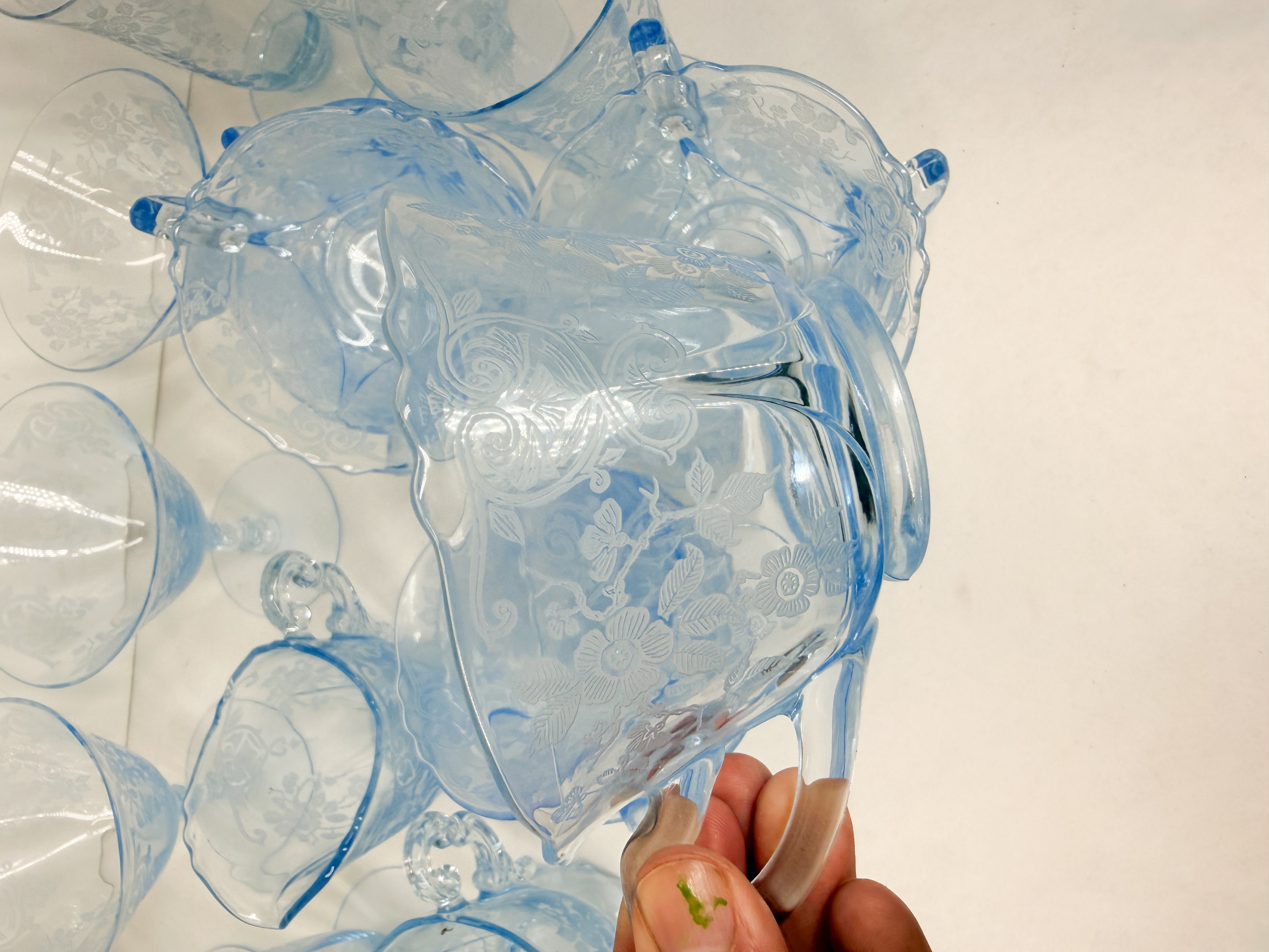FEDERAL GLASS MADRID PATTERN AZURE BLUE GLASSWARE