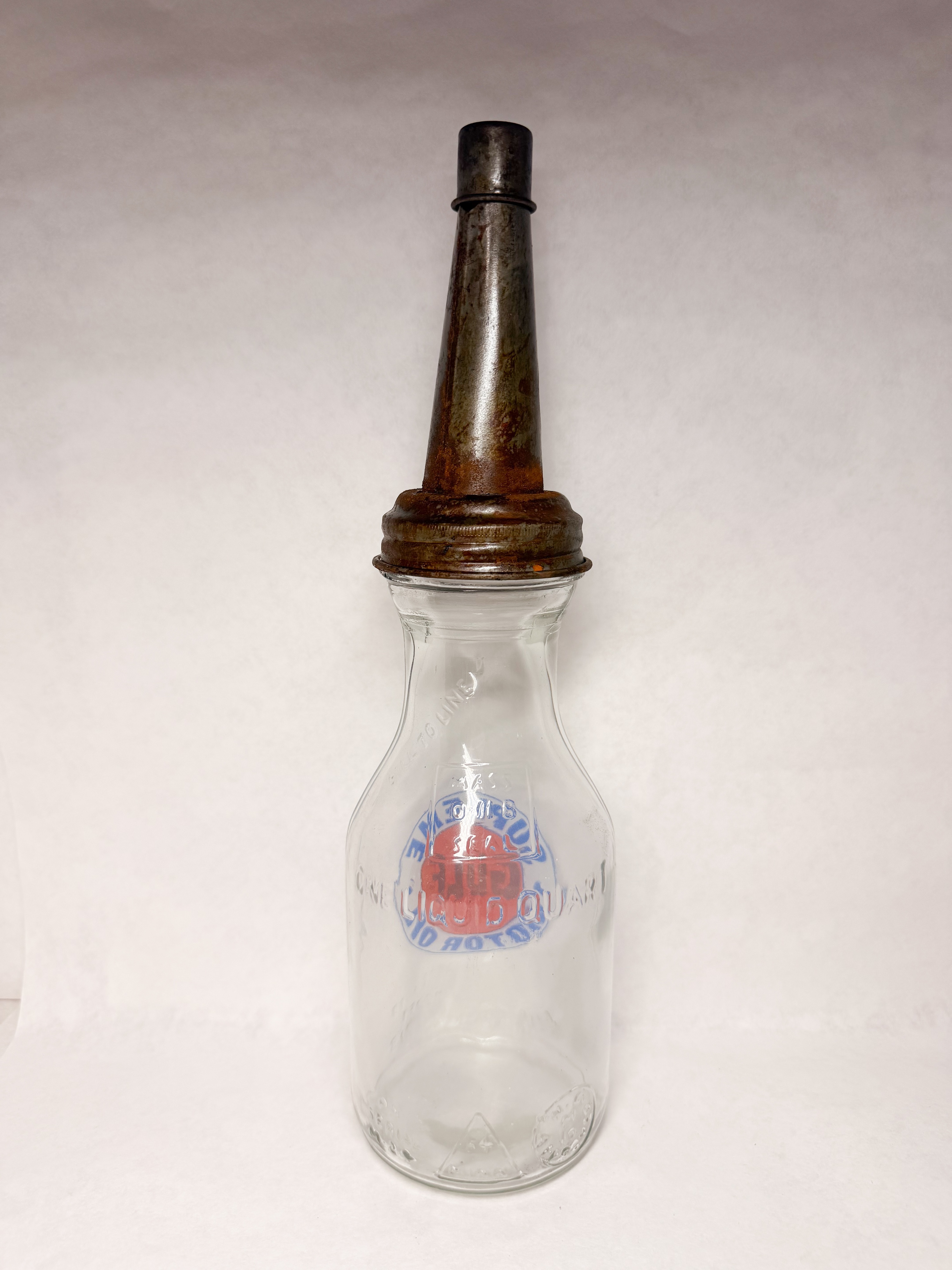 GULF SUPREME MOTOR OIL GLASS BOTTLE
