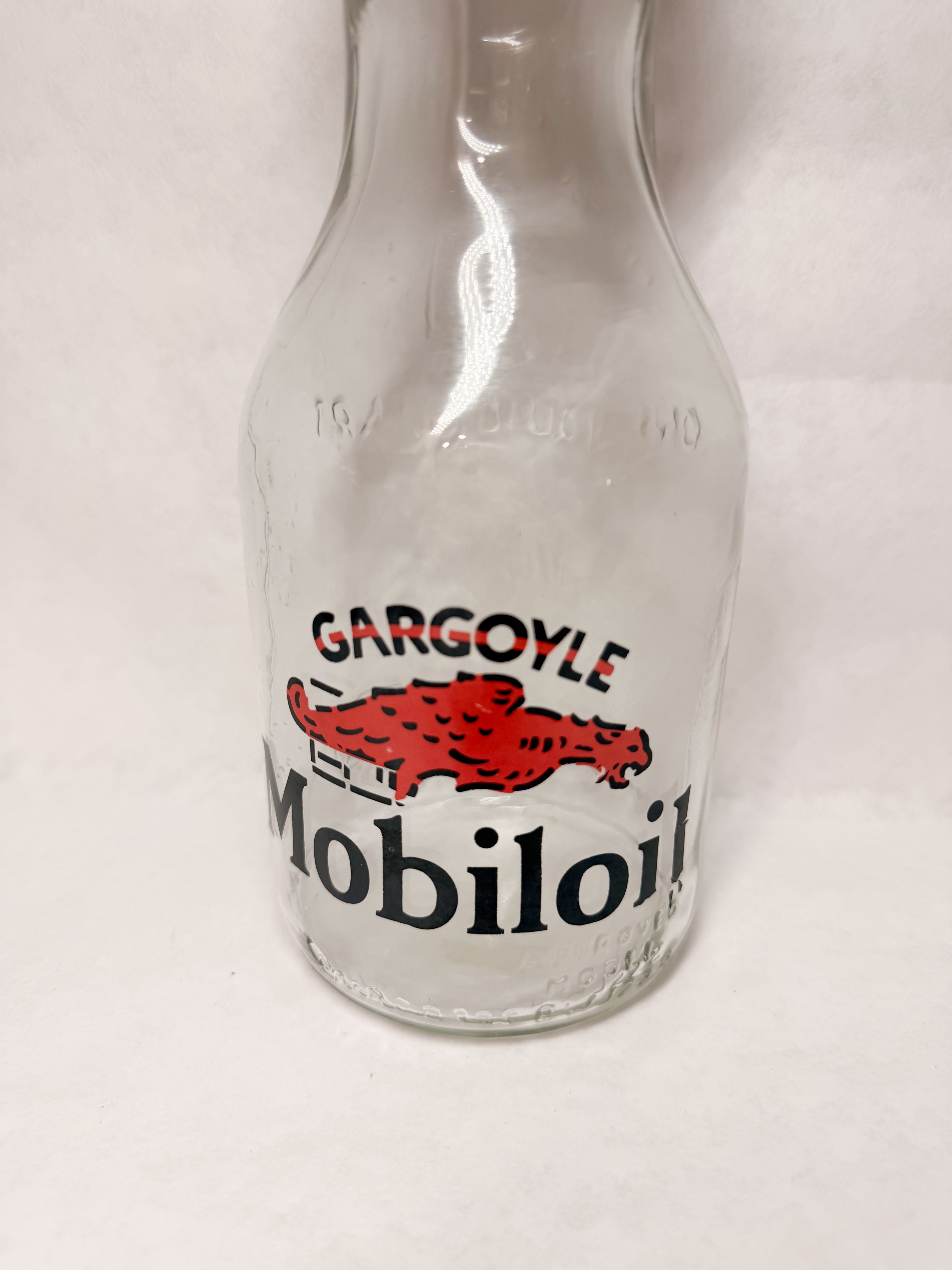 GARGOYLE MOBILOIL GLASS QUART BOTTLE