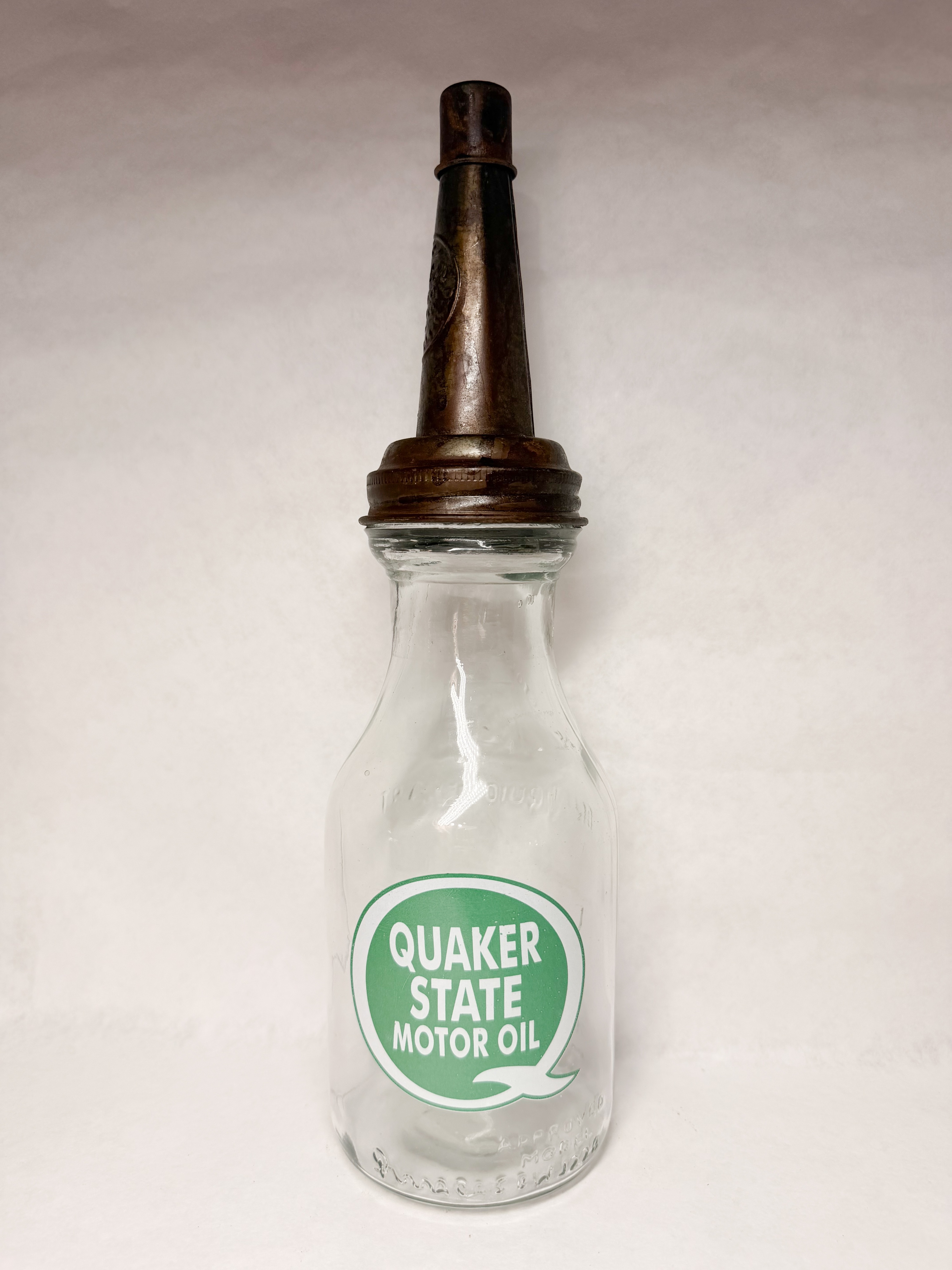 QUAKER STATE GLASS MOTOR OIL BOTTLE