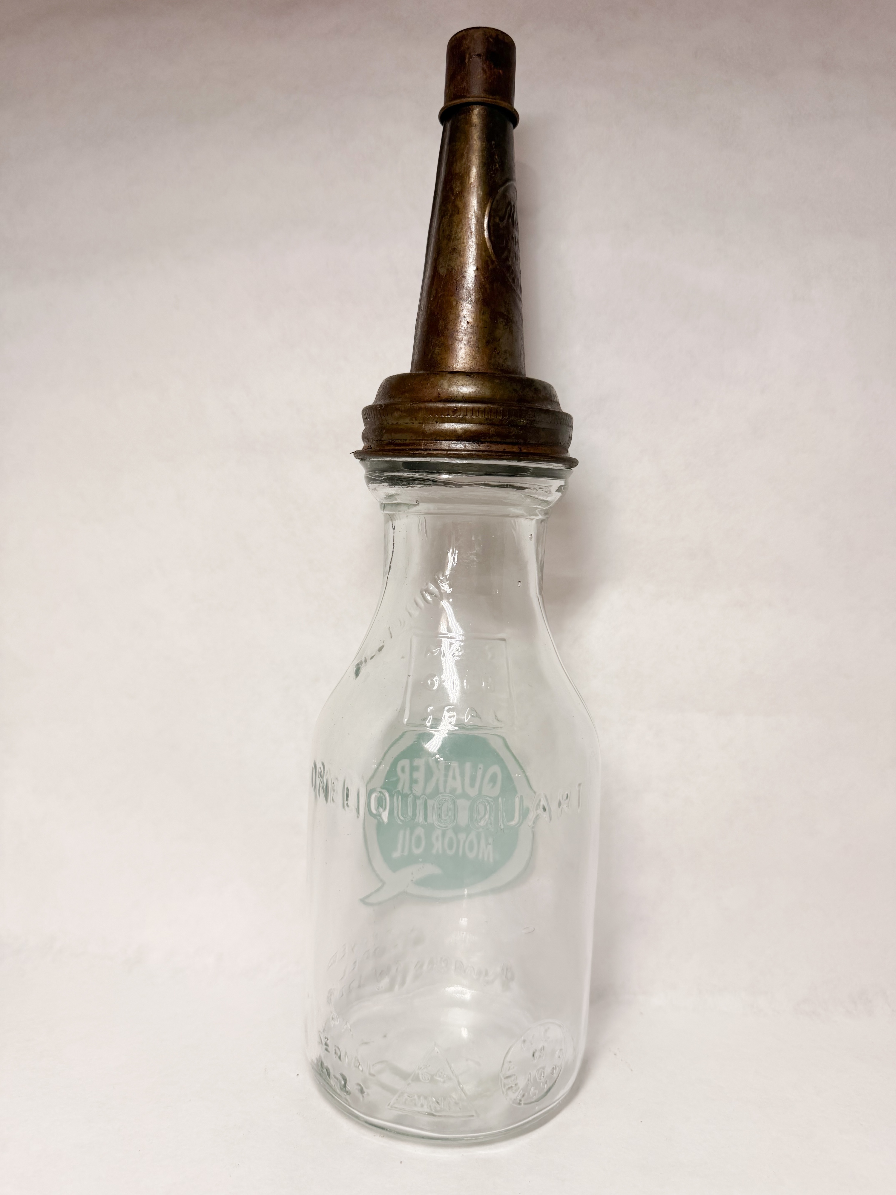 QUAKER STATE GLASS MOTOR OIL BOTTLE