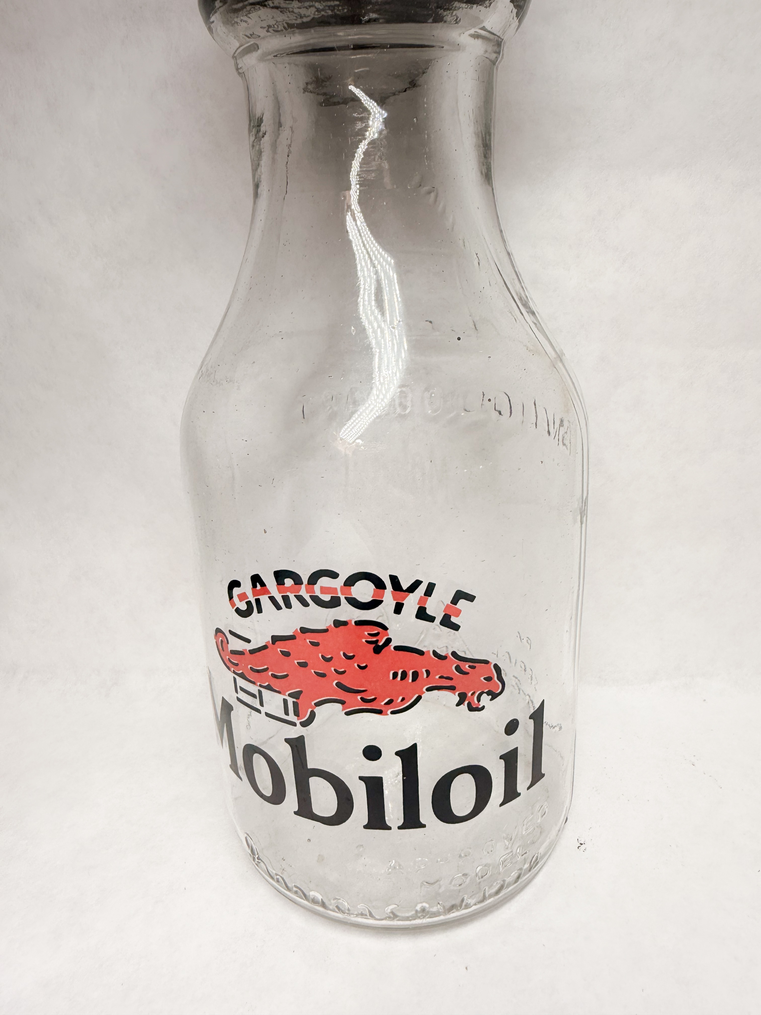 GARGOYLE MOBILOIL GLASS QUART BOTTLE