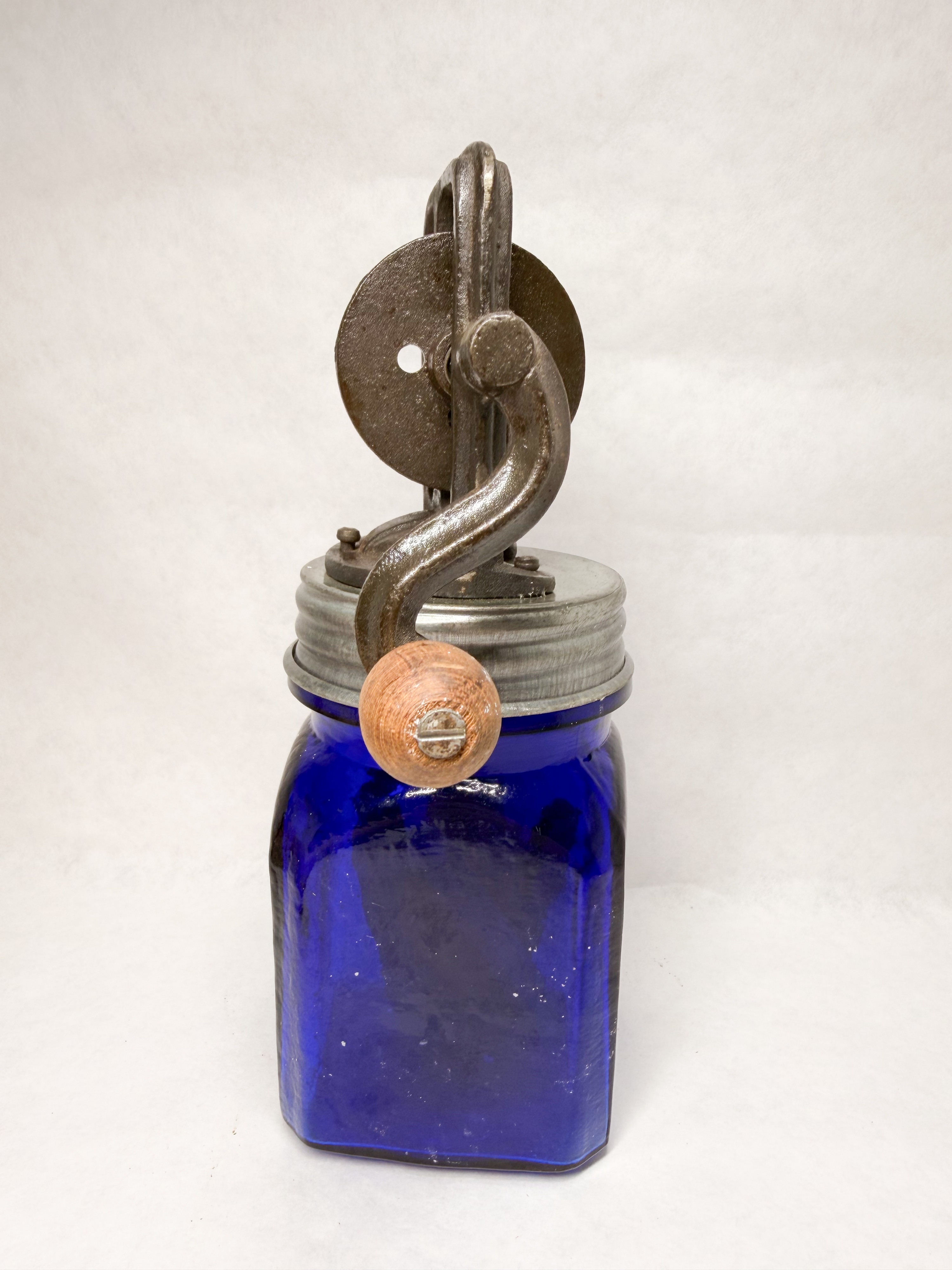 DAZEY COBALT GLASS BUTTER CHURN