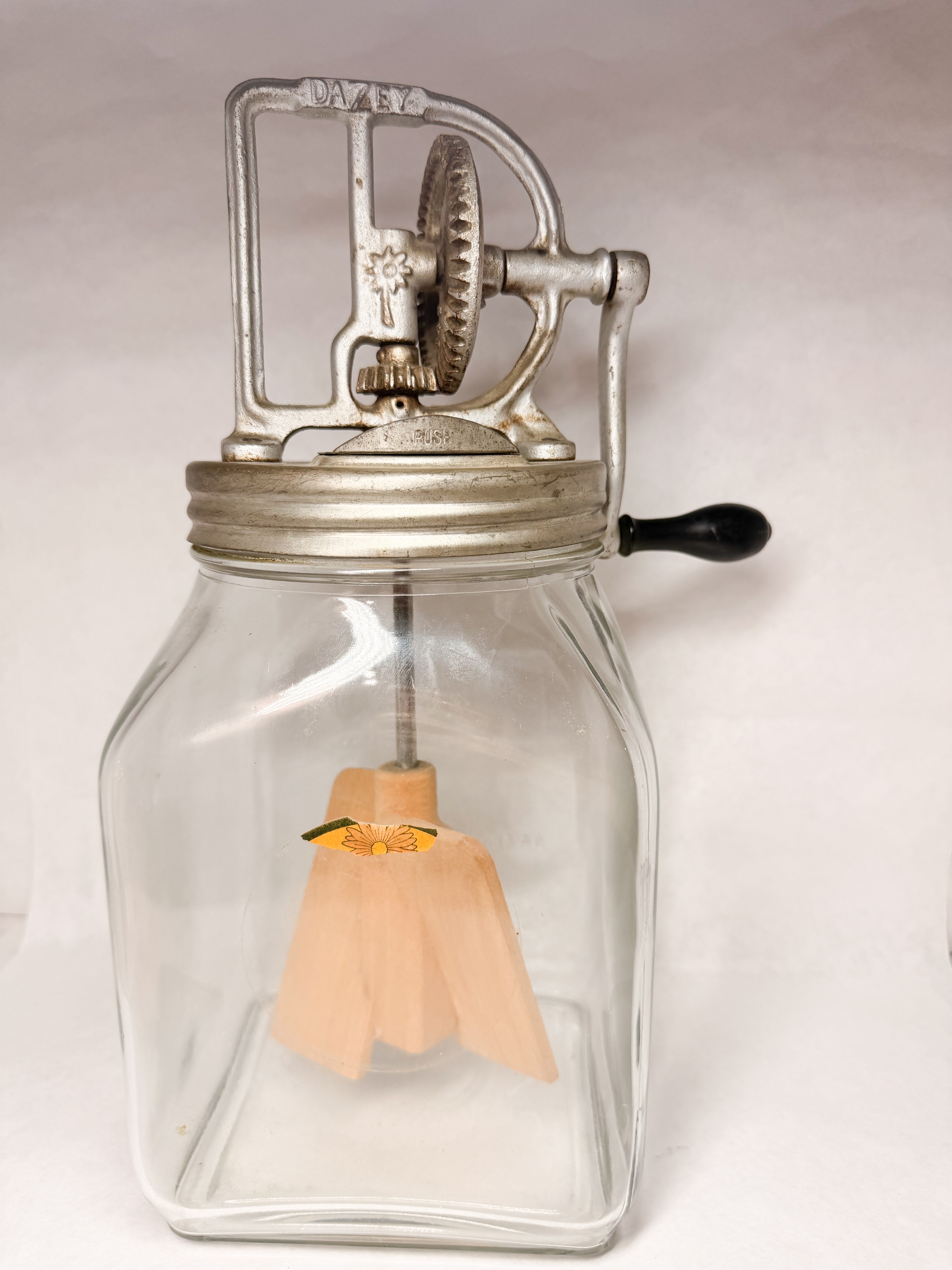 DAZEY CHURN NO. 40 GLASS BUTTER CHURN