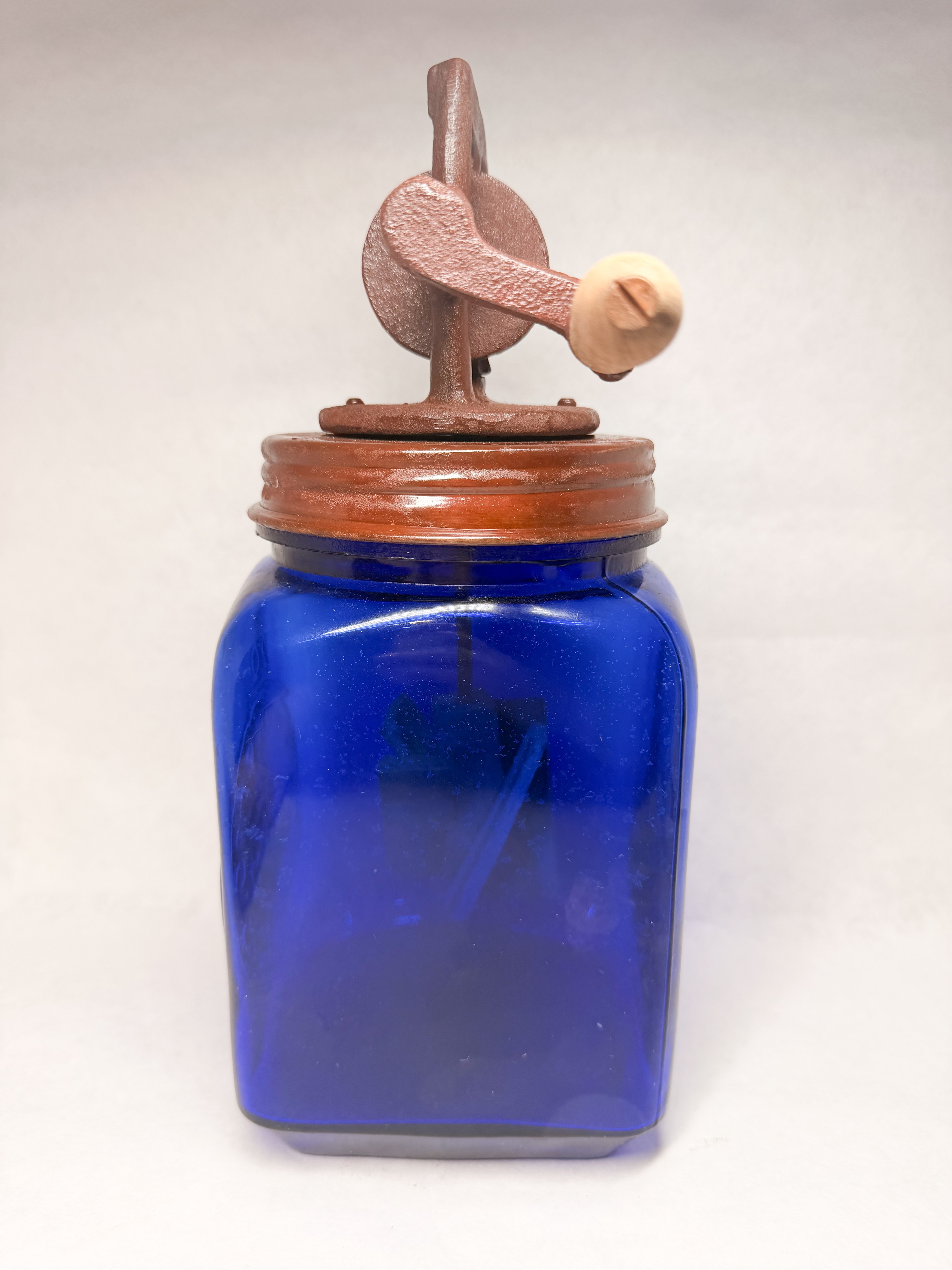 DAZEY COBALT GLASS CHURN, 1922