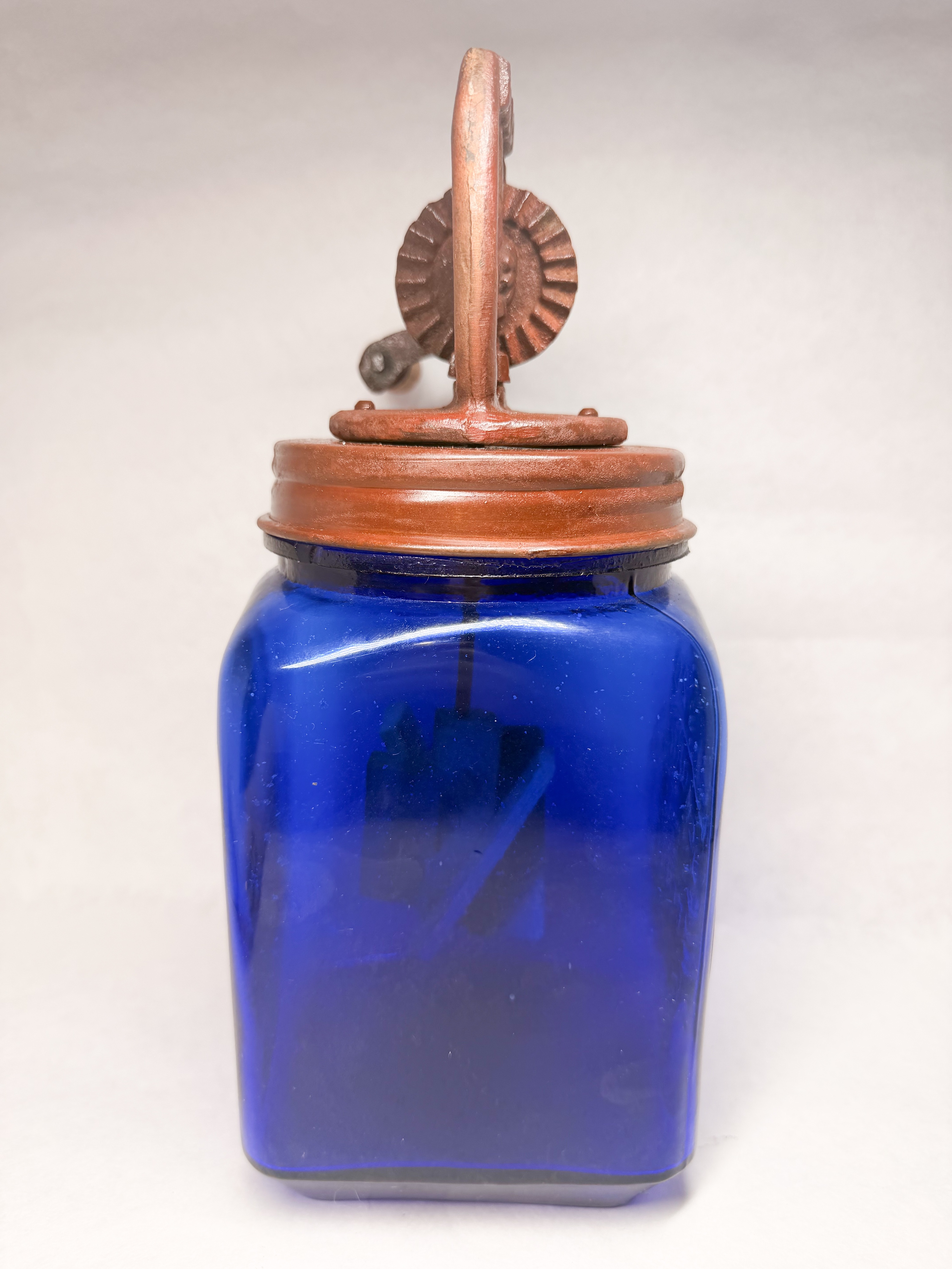 DAZEY COBALT GLASS CHURN, 1922