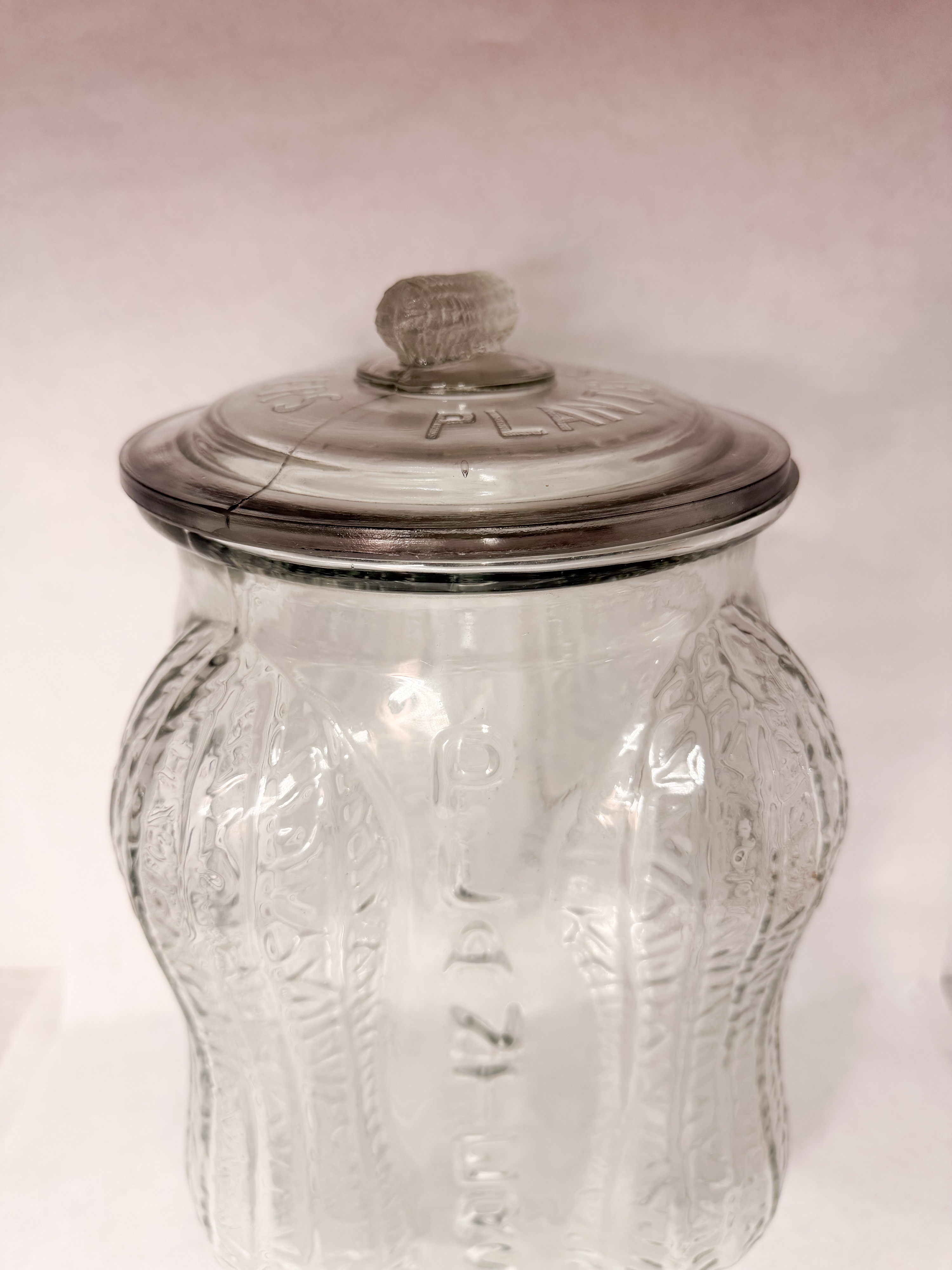 PLANTERS GLASS COUNTER JAR