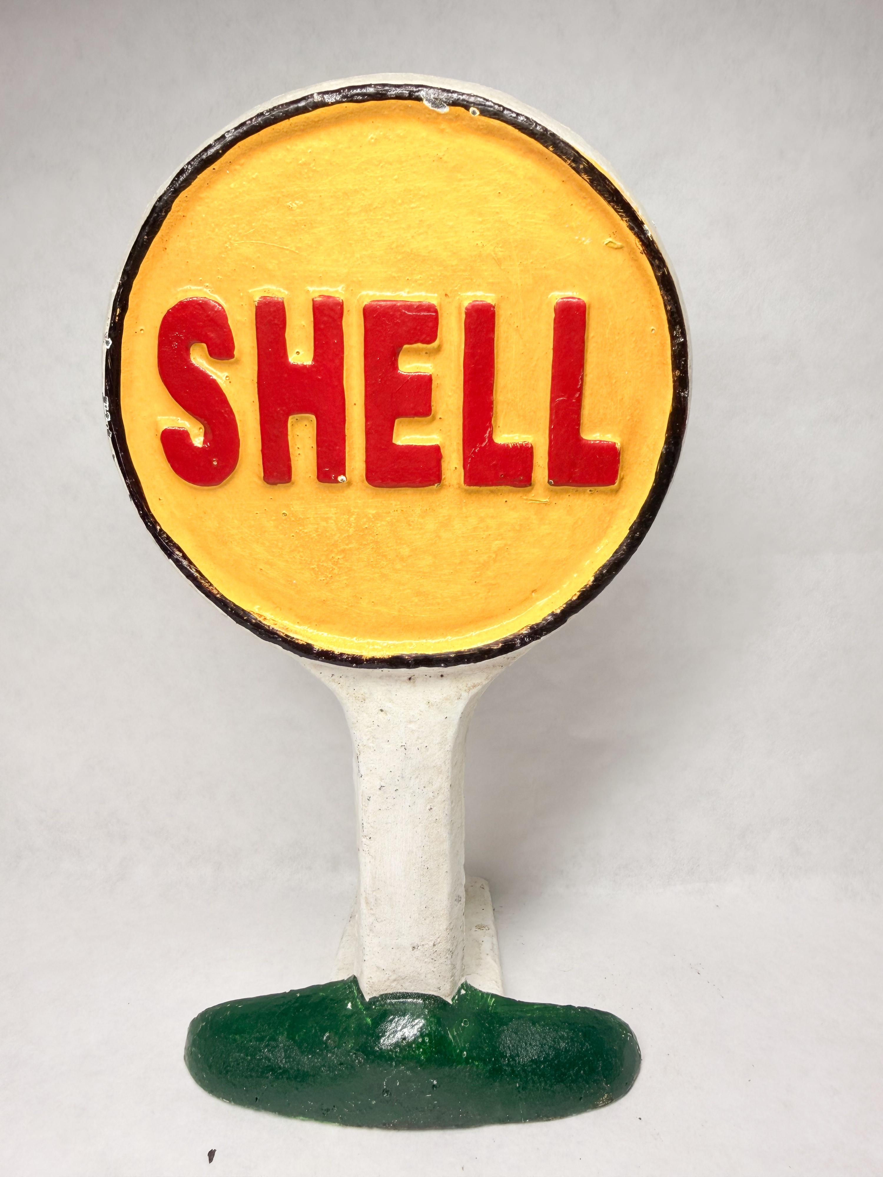 SHELL MOTOR OIL CAST IRON DOORSTOP