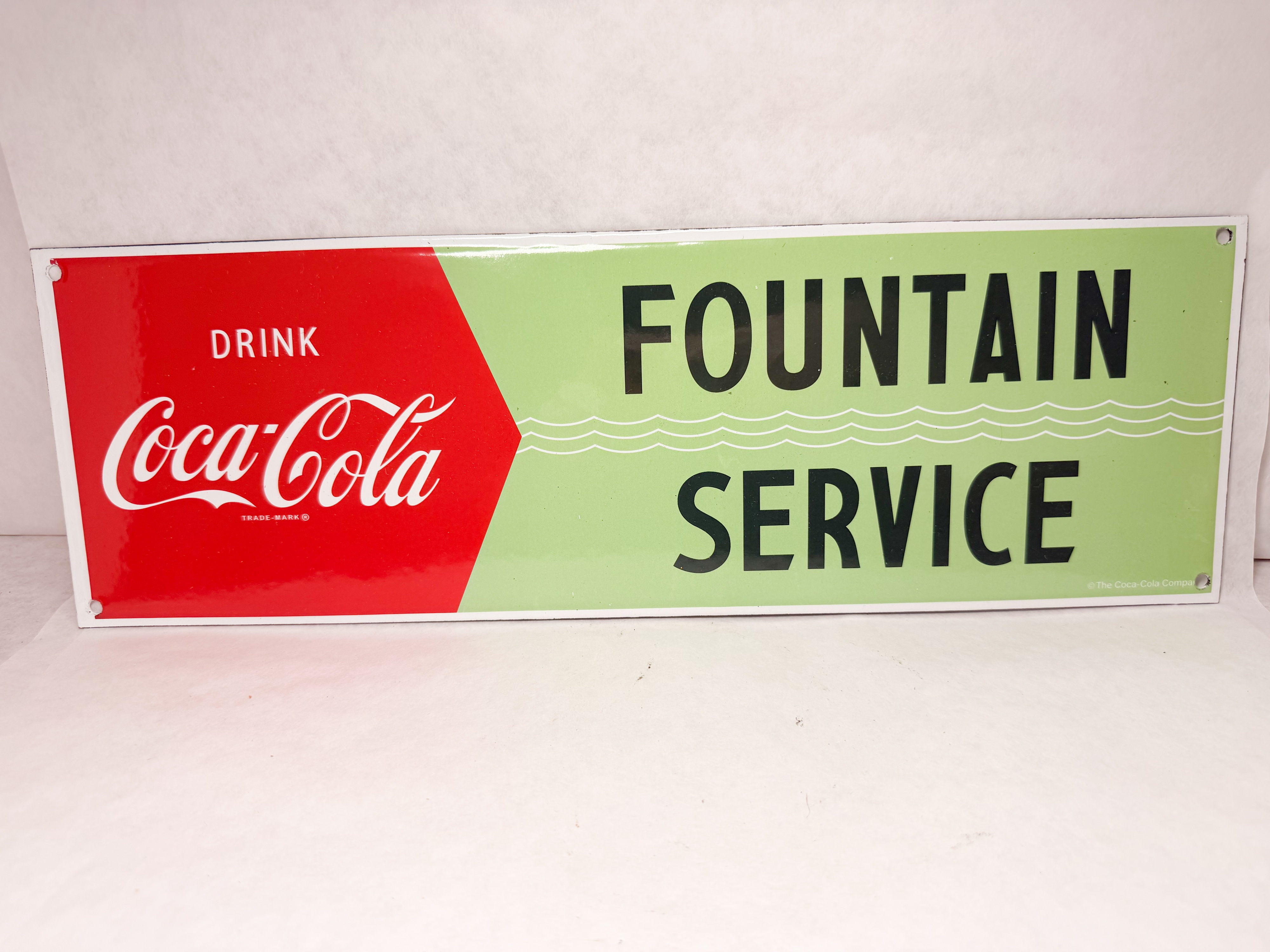 COCA-COLA FOUNTAIN SERVICE METAL SIGN
