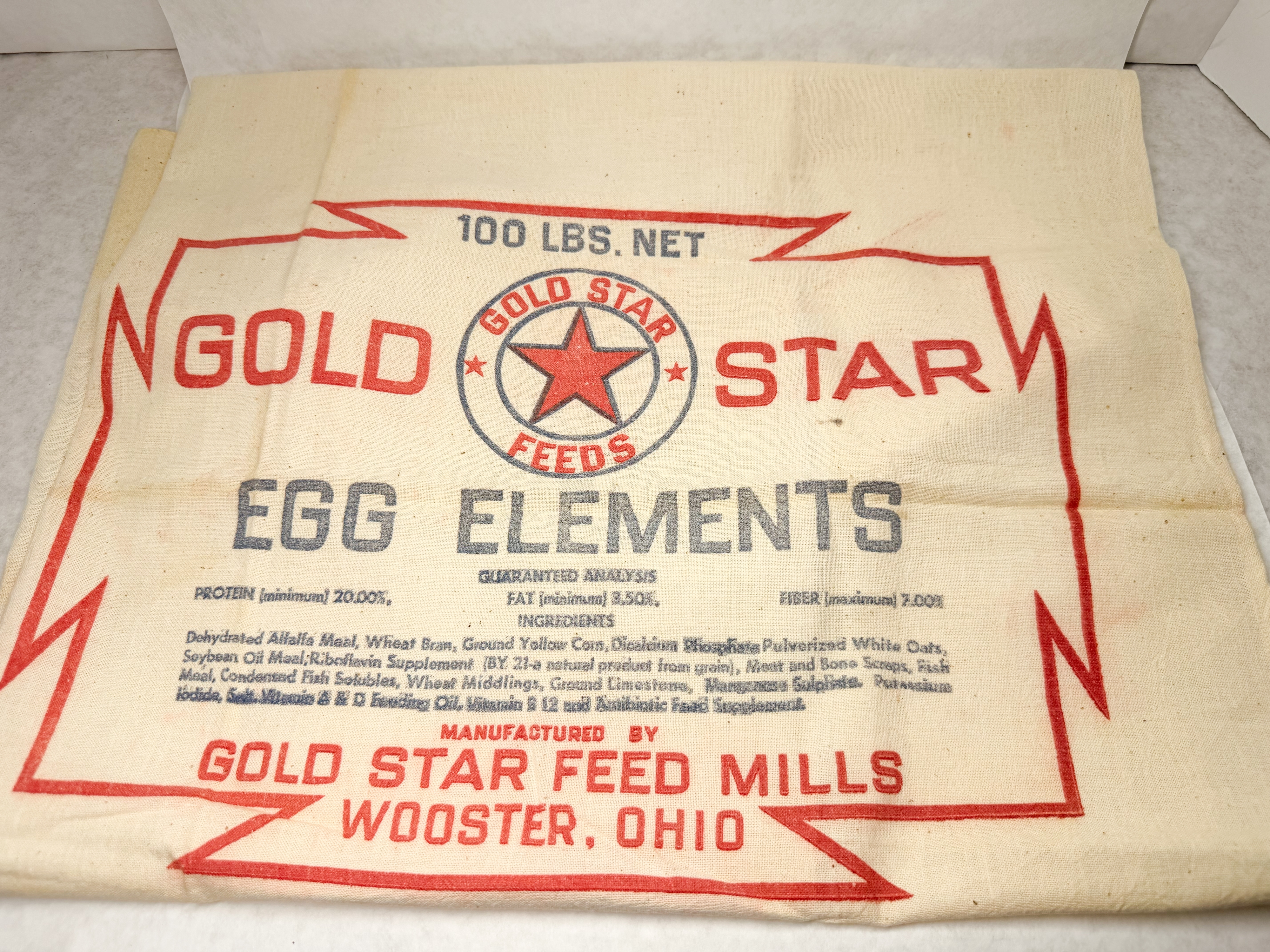 GOLD STAR FEED MILLS COTTON SACK