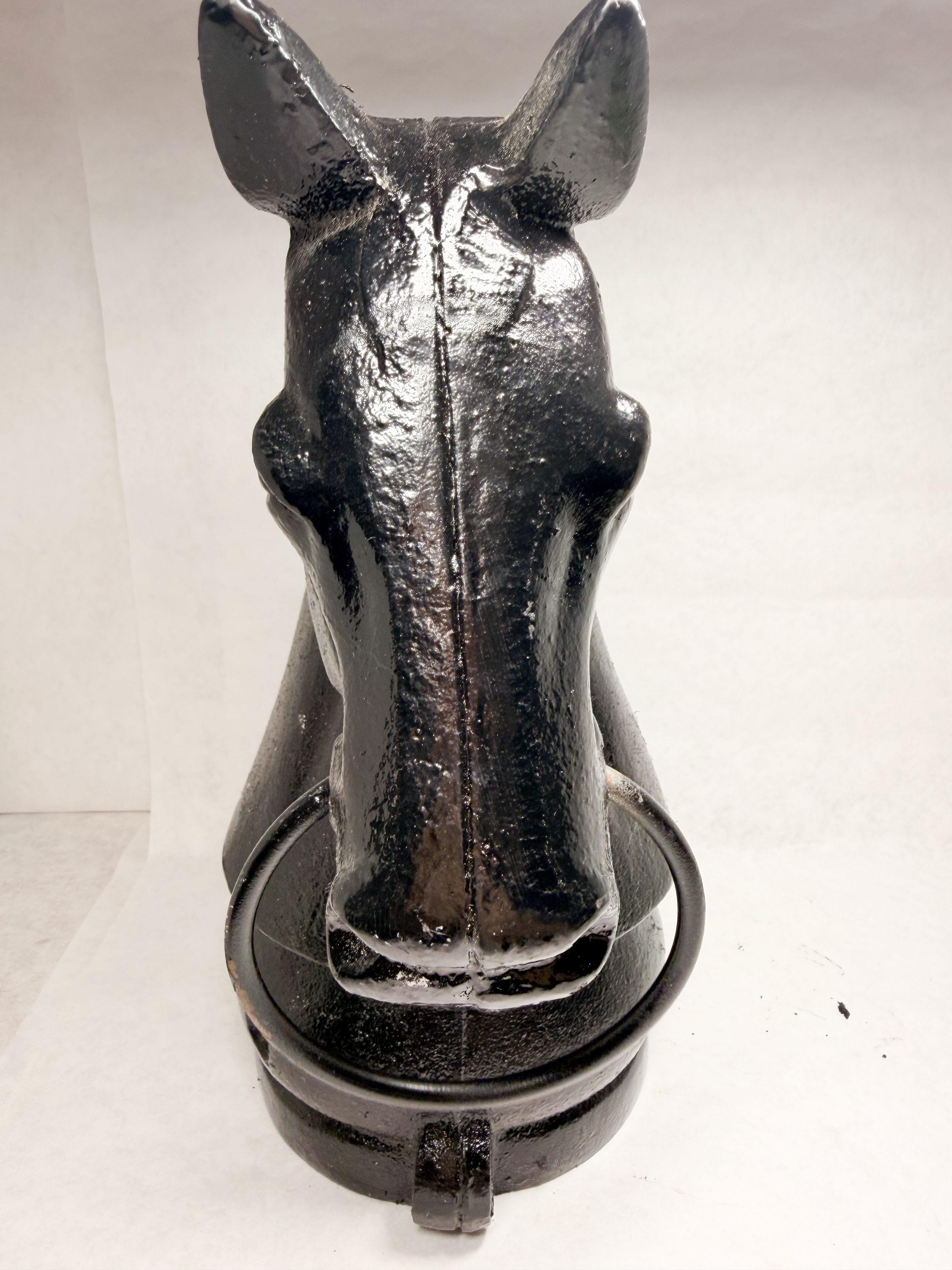 CAST IRON HORSE HEAD HITCHING POST FINIAL