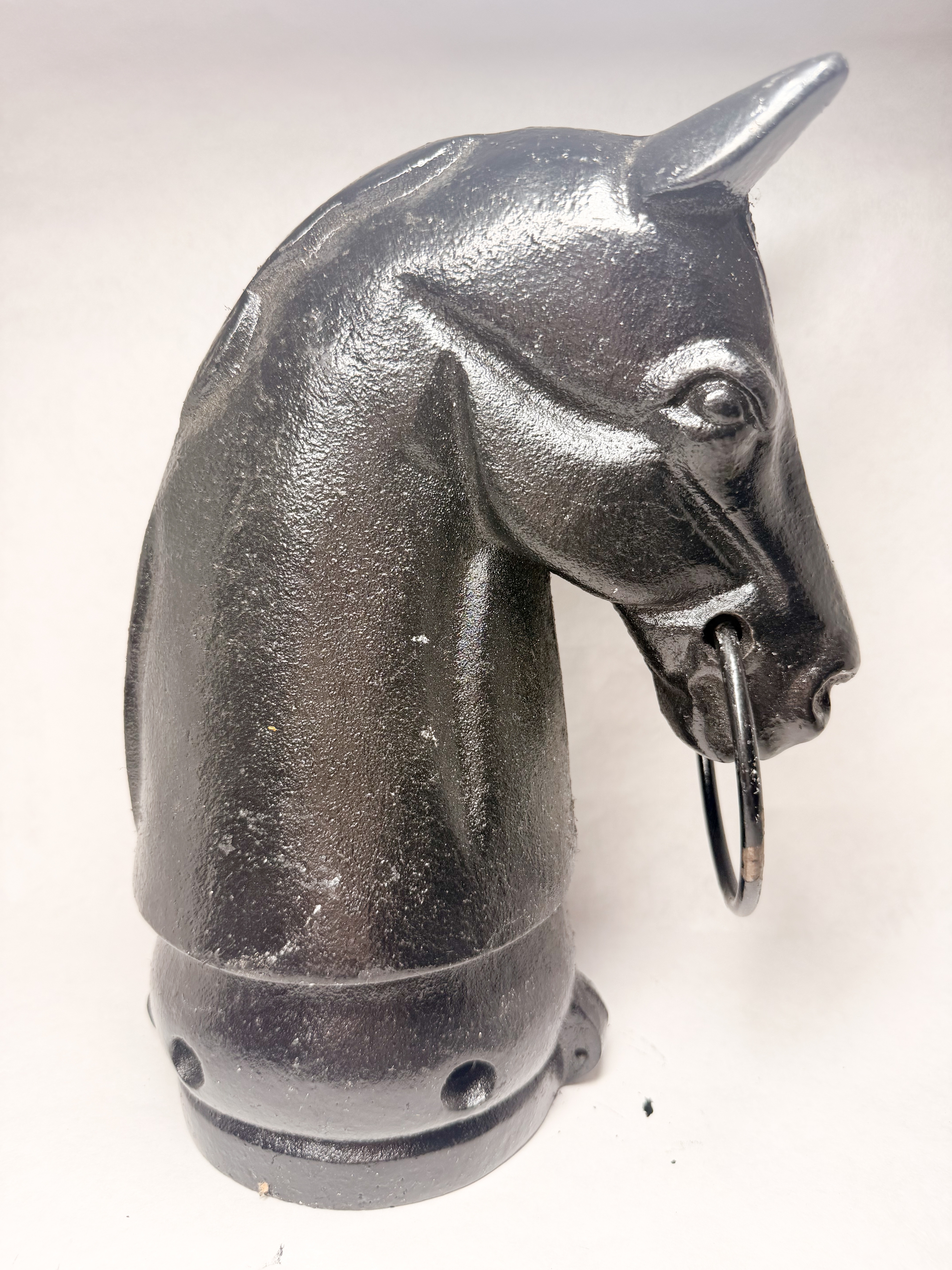 CAST IRON HORSE HEAD HITCHING POST FINIAL