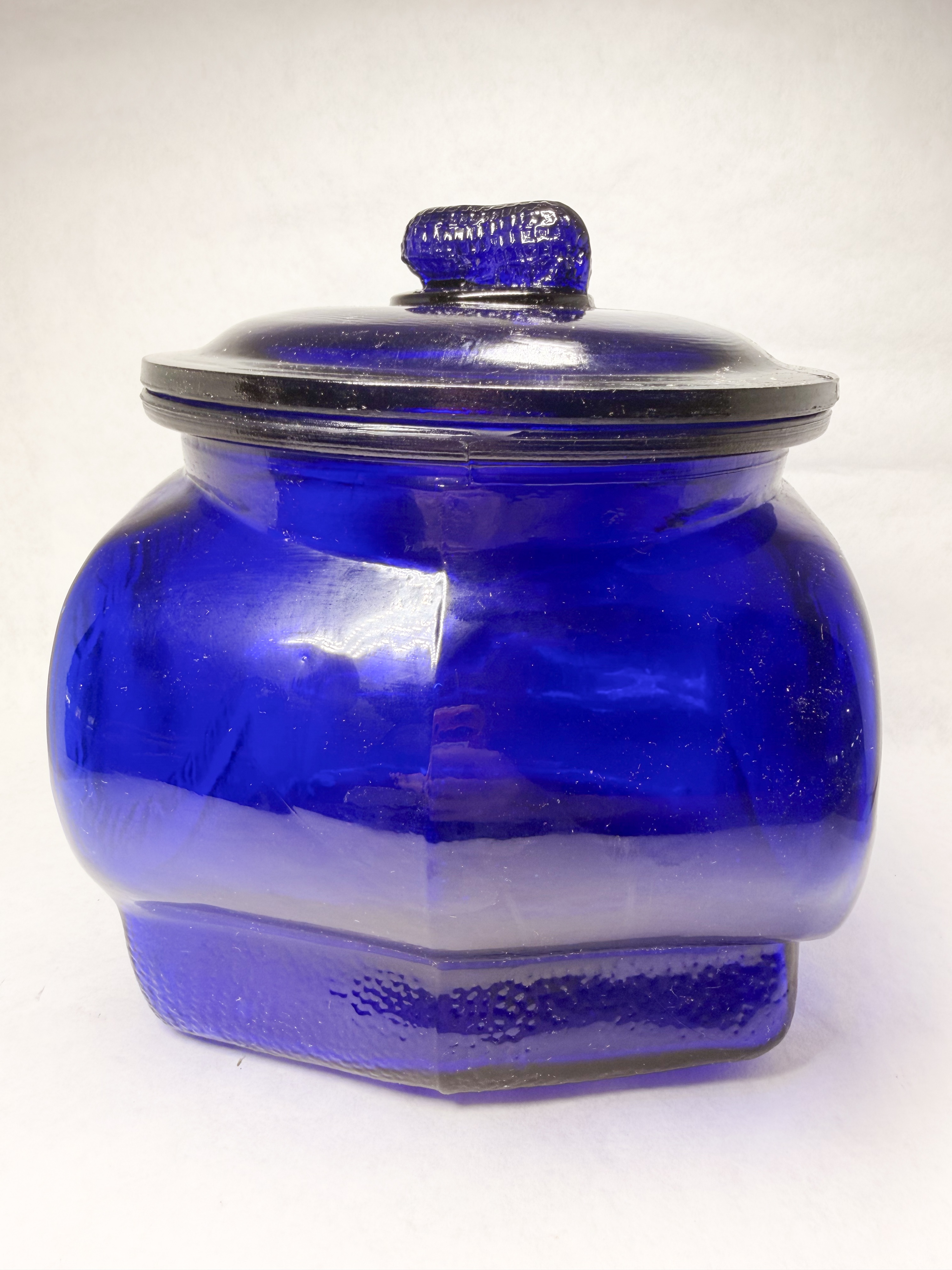 PLANTERS PEANUTS COBALT BLUE GLASS JAR