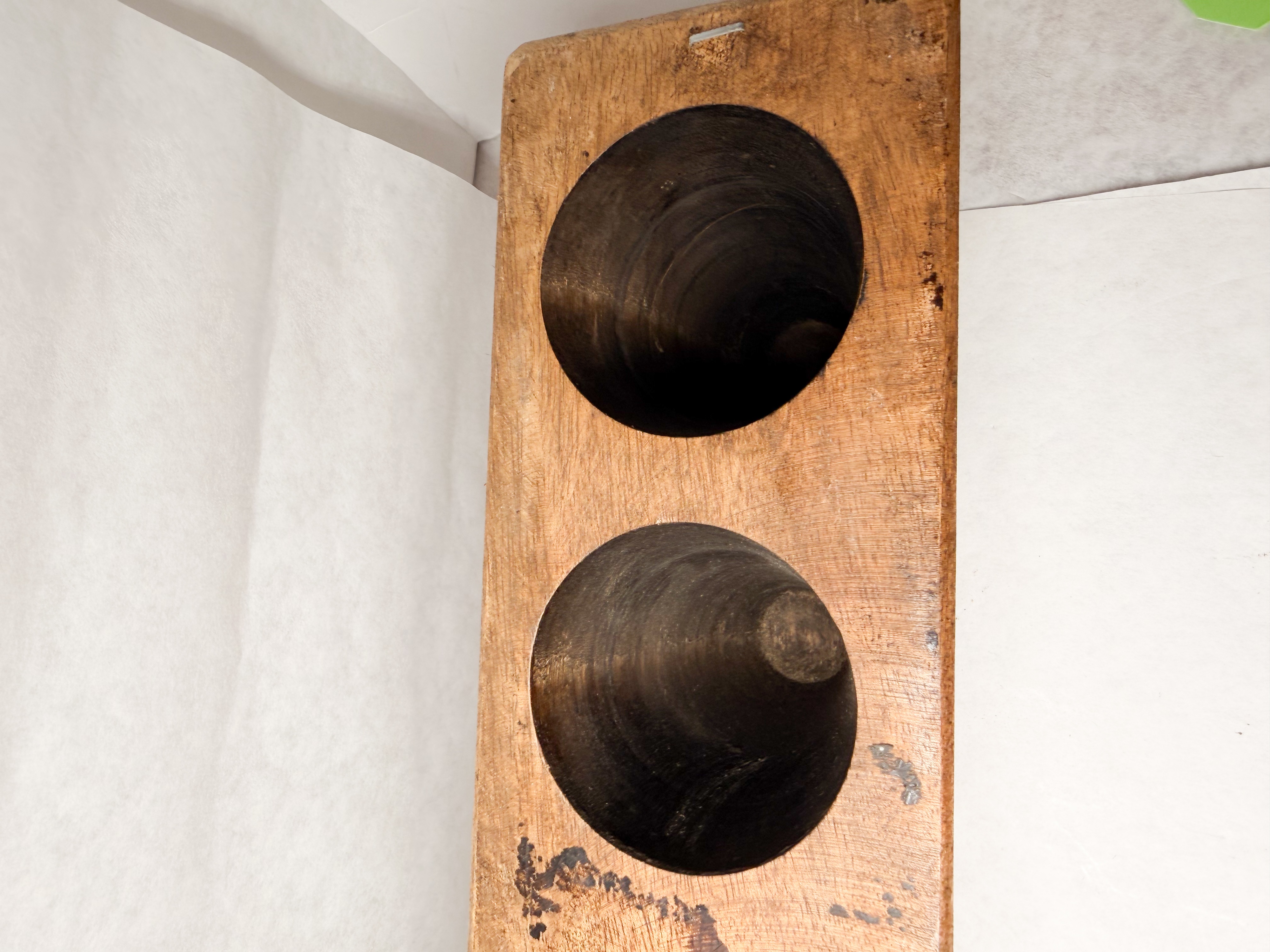 FIVE-HOLE RUSTIC WOODEN SUGAR MOLD