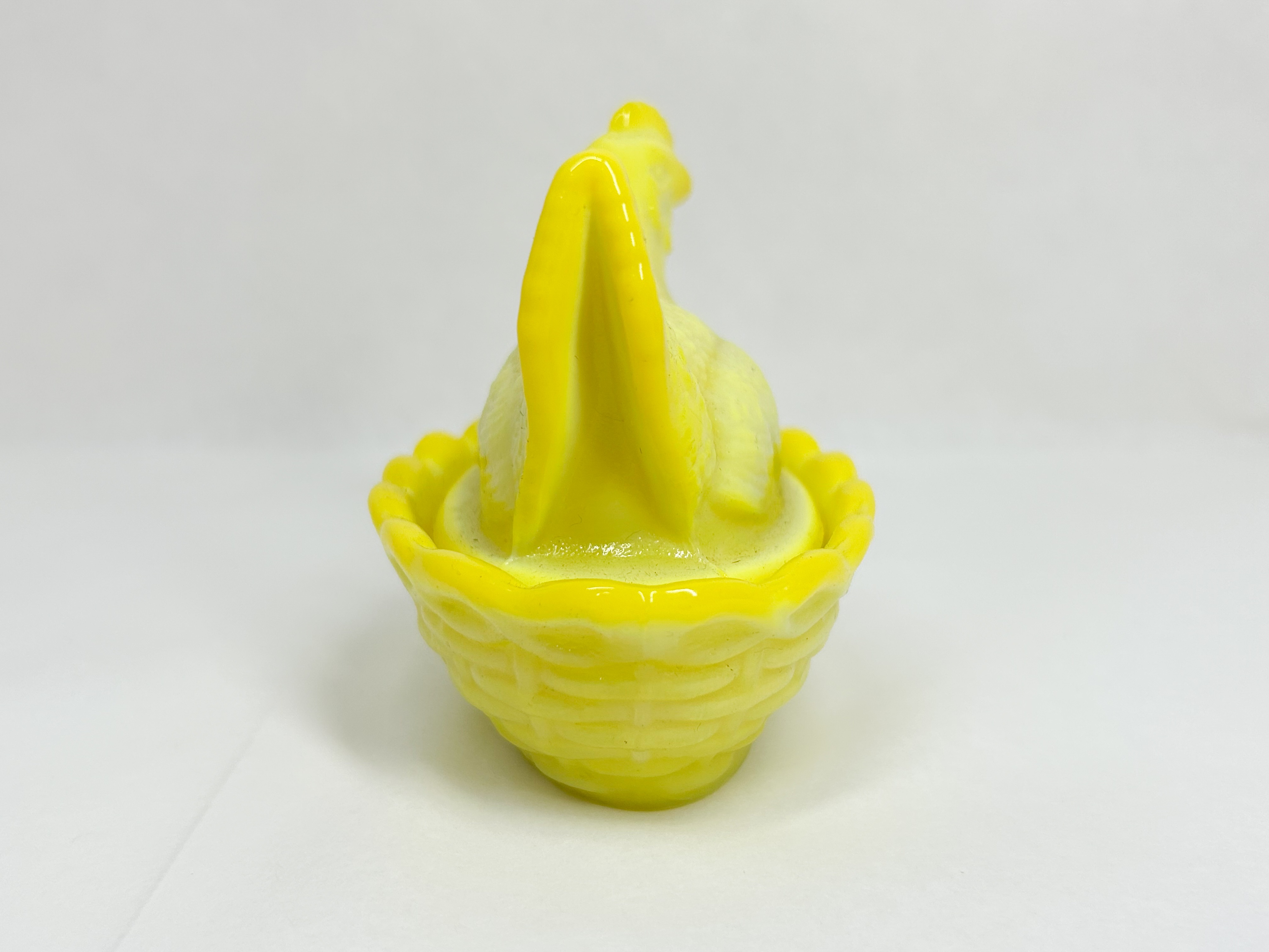 MOSSER YELLOW MILK GLASS HEN ON NEST