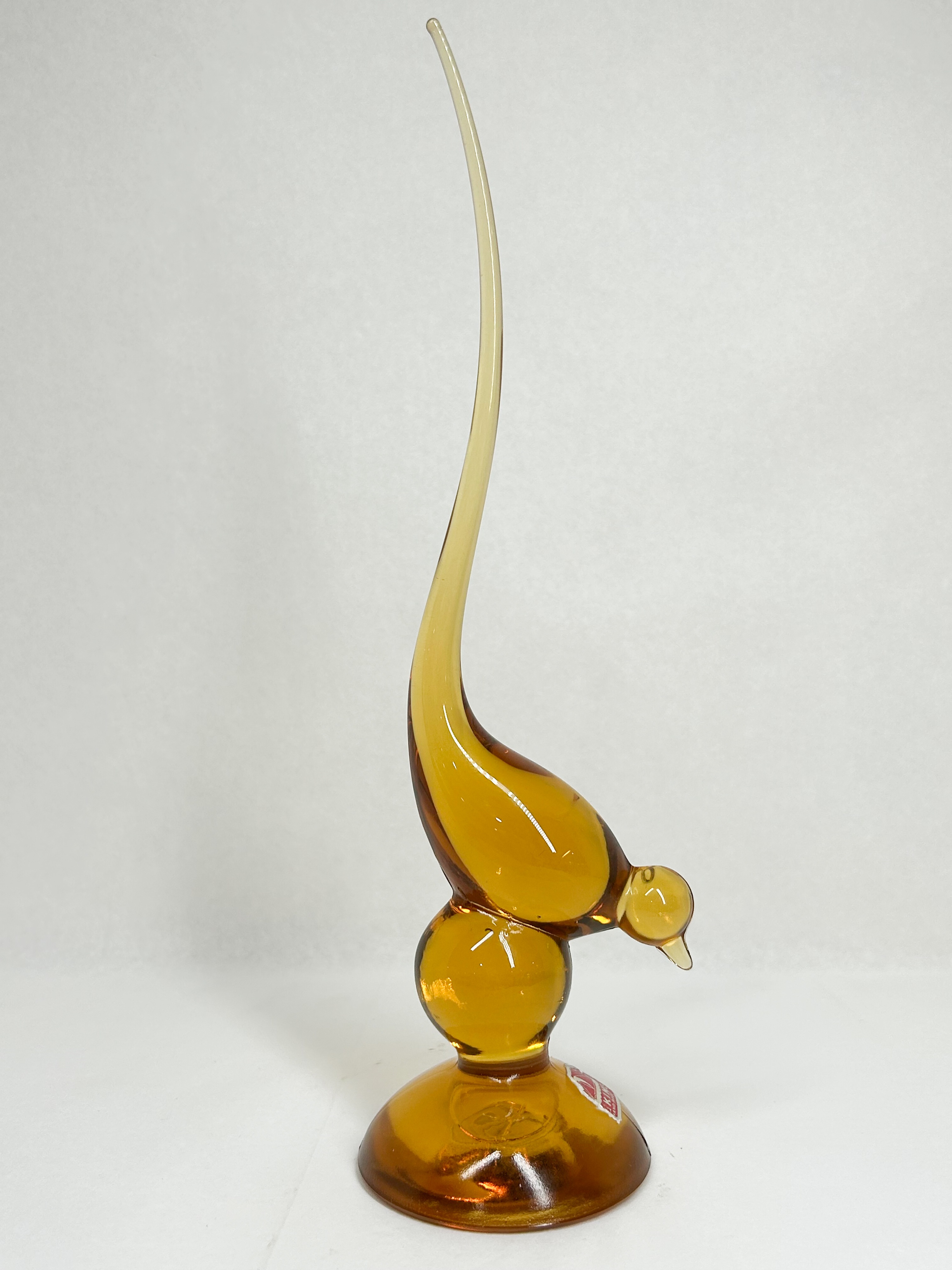 VIKING AMBER GLASS BIRD FIGURINE