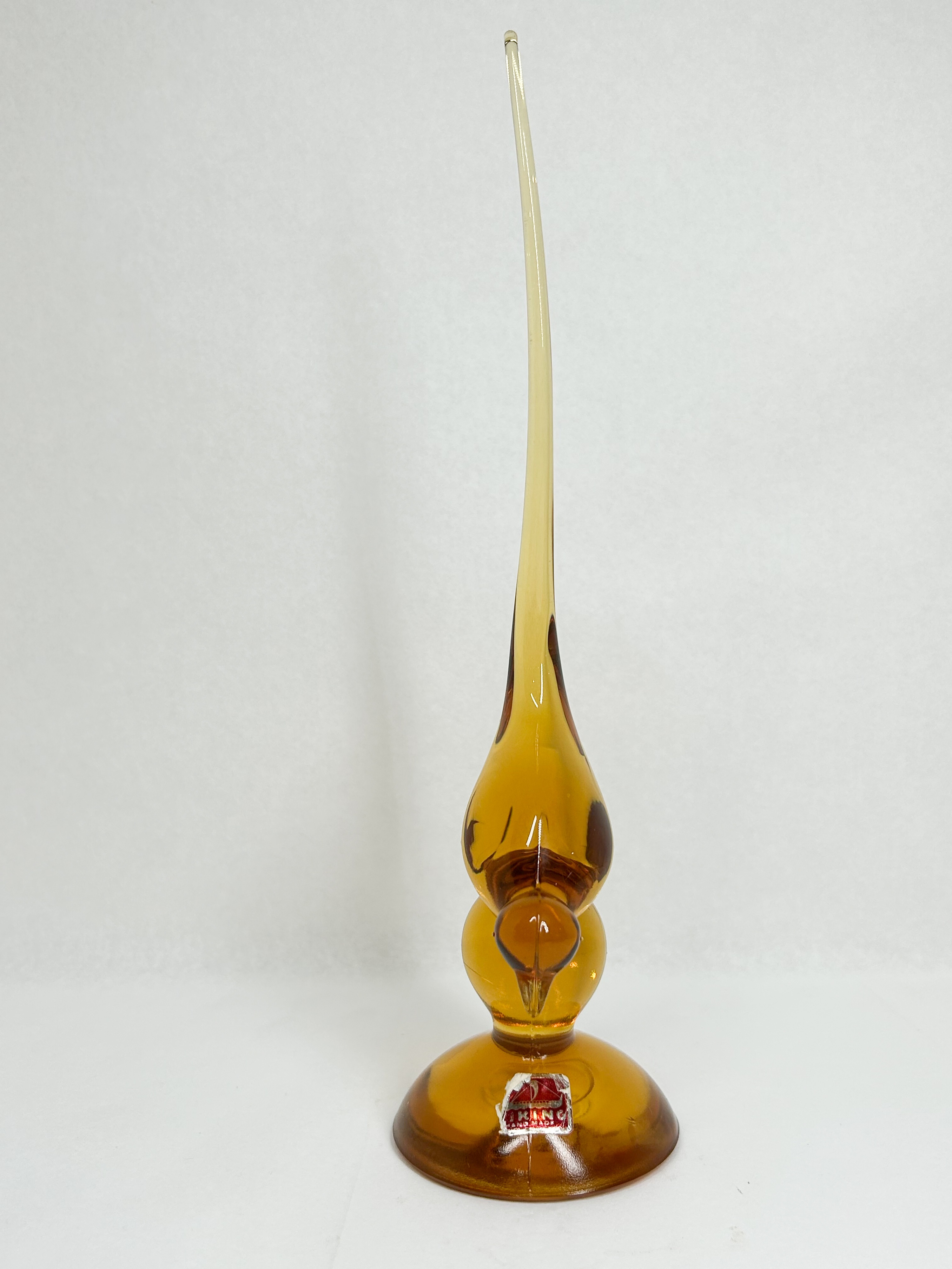 VIKING AMBER GLASS BIRD FIGURINE