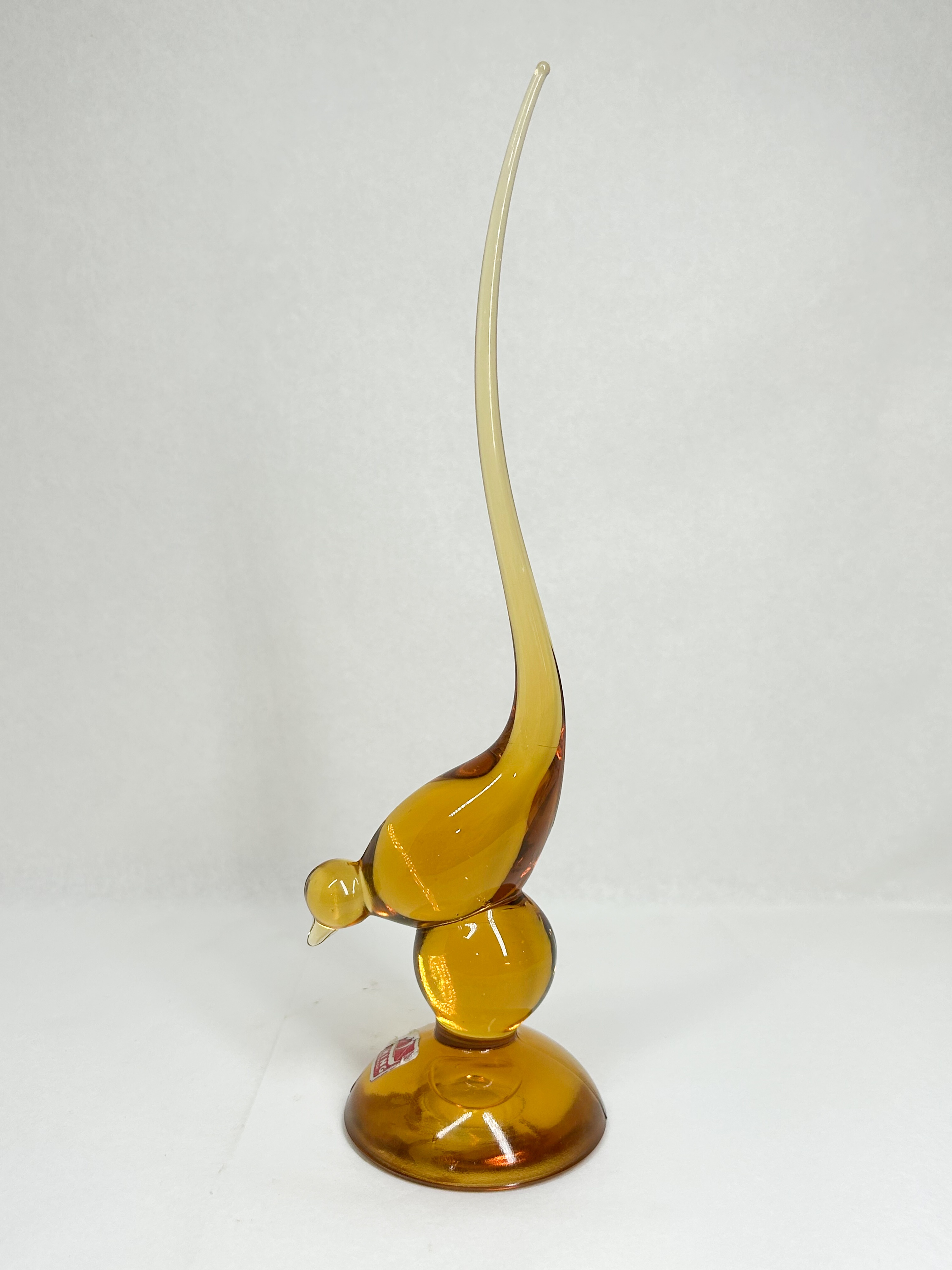 VIKING AMBER GLASS BIRD FIGURINE