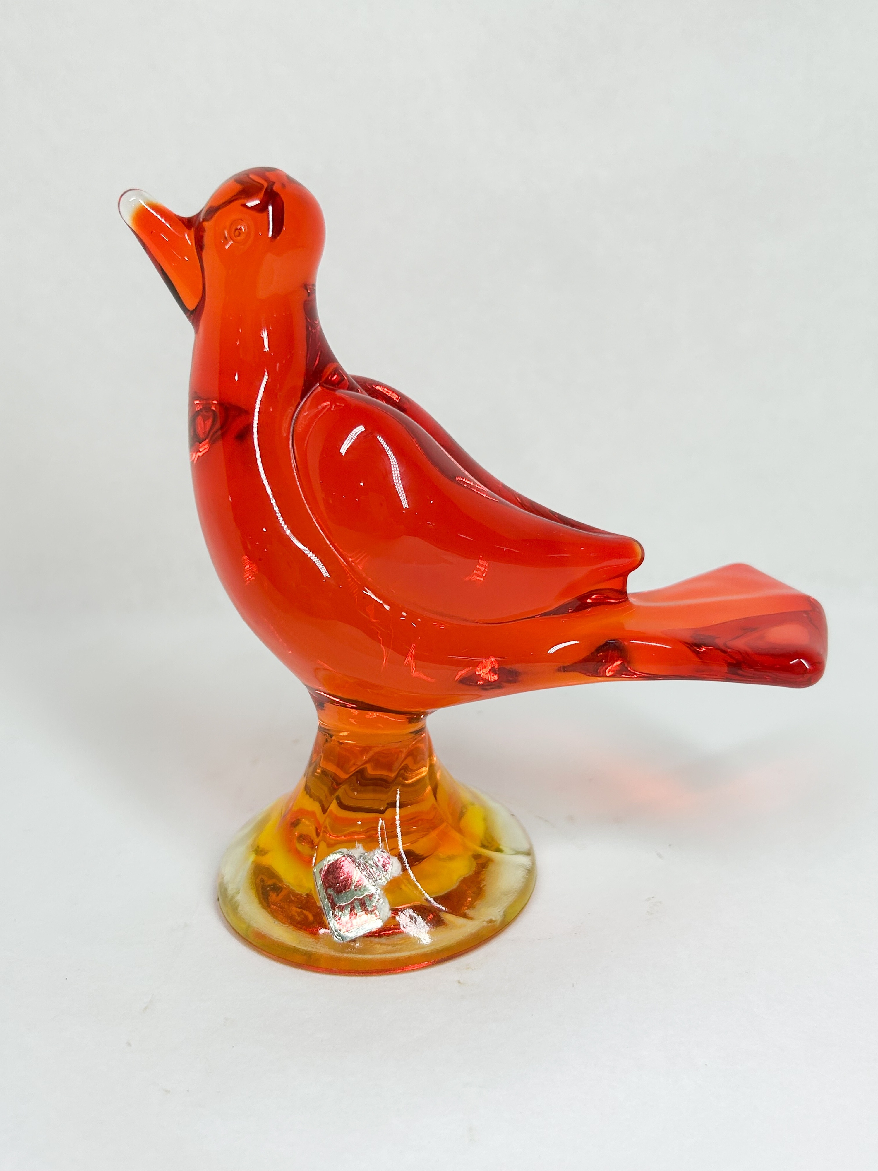 VIKING AMBERINA GLASS BIRD FIGURINE