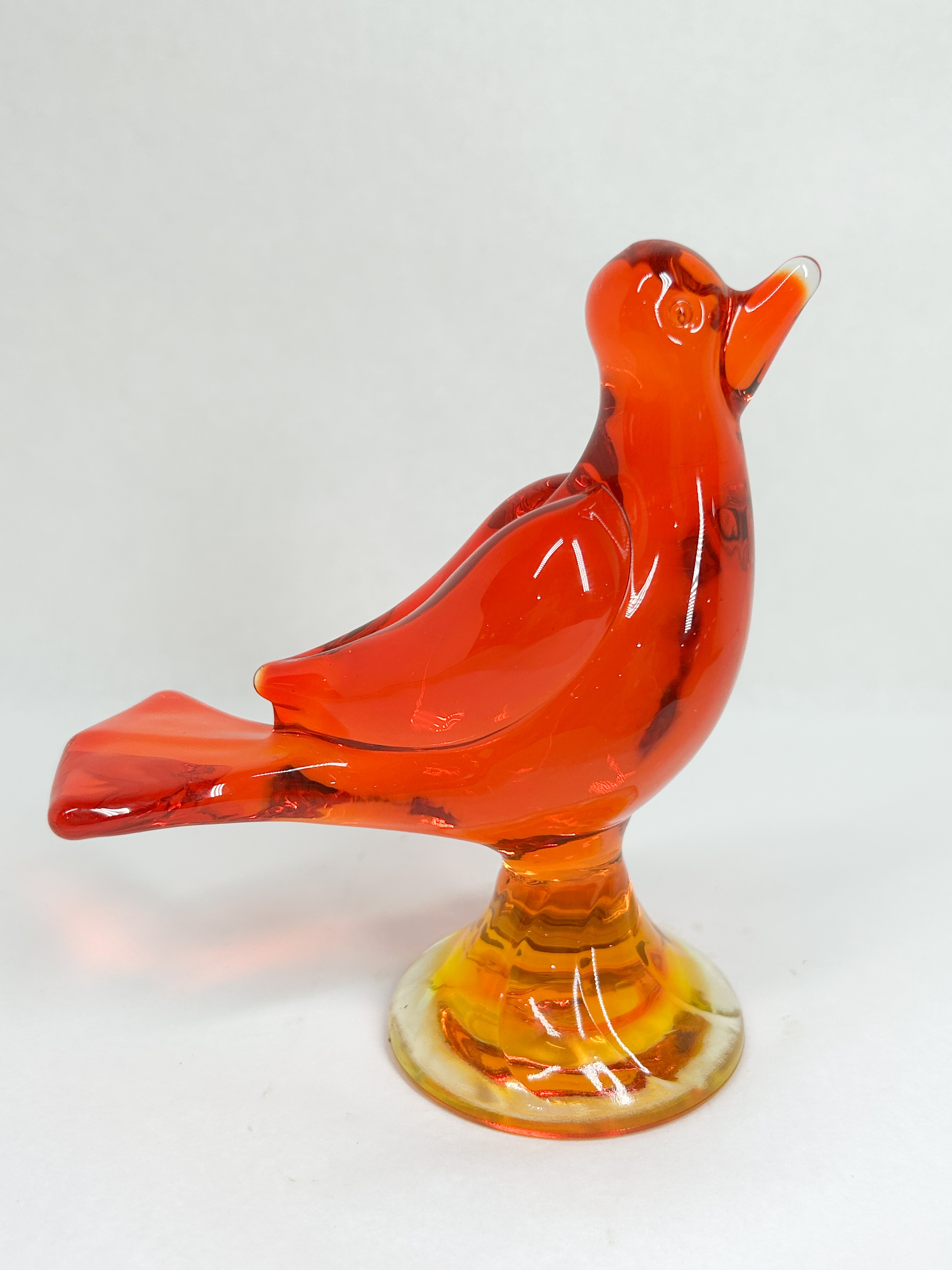 VIKING AMBERINA GLASS BIRD FIGURINE