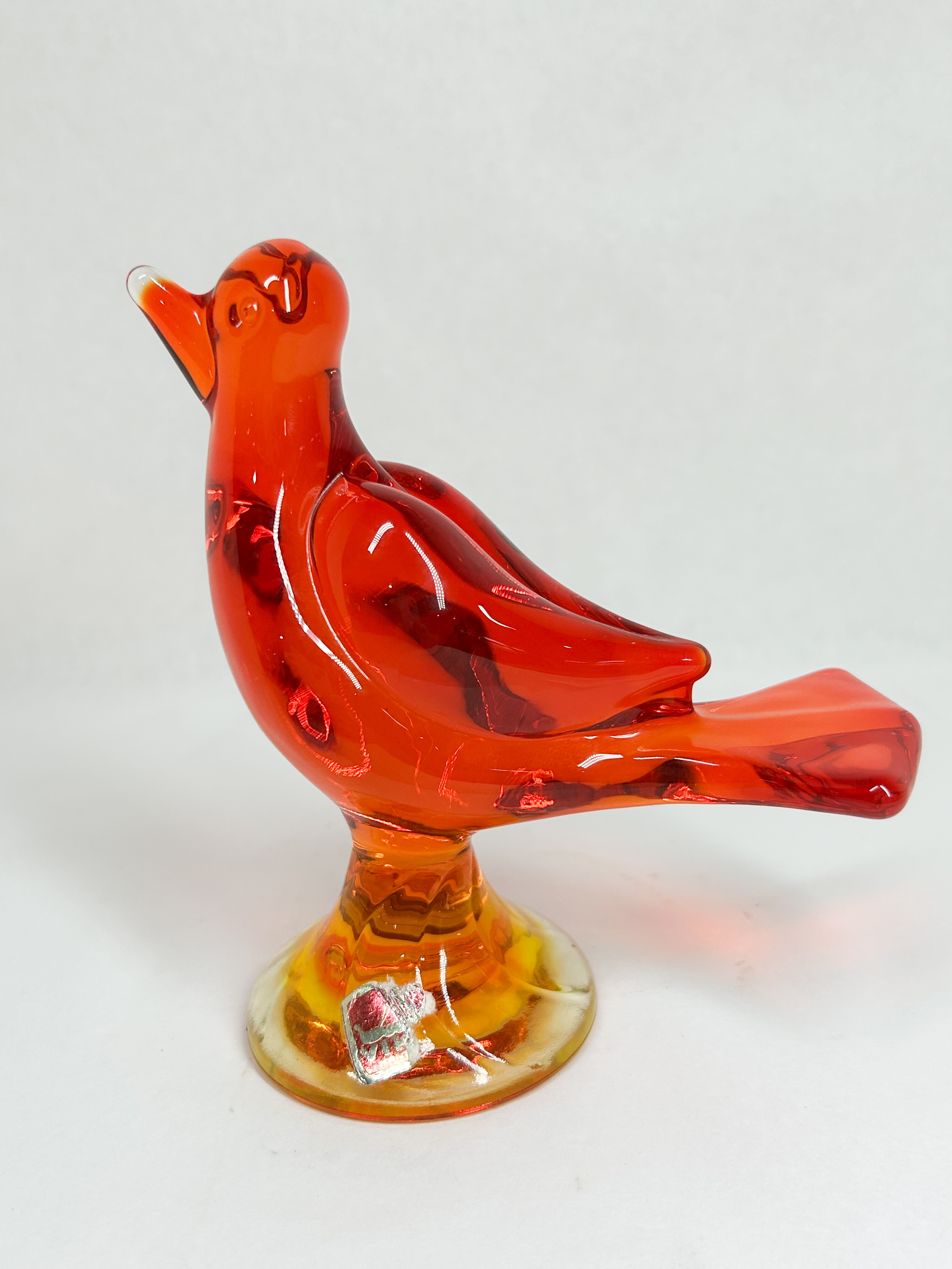 VIKING AMBERINA GLASS BIRD FIGURINE
