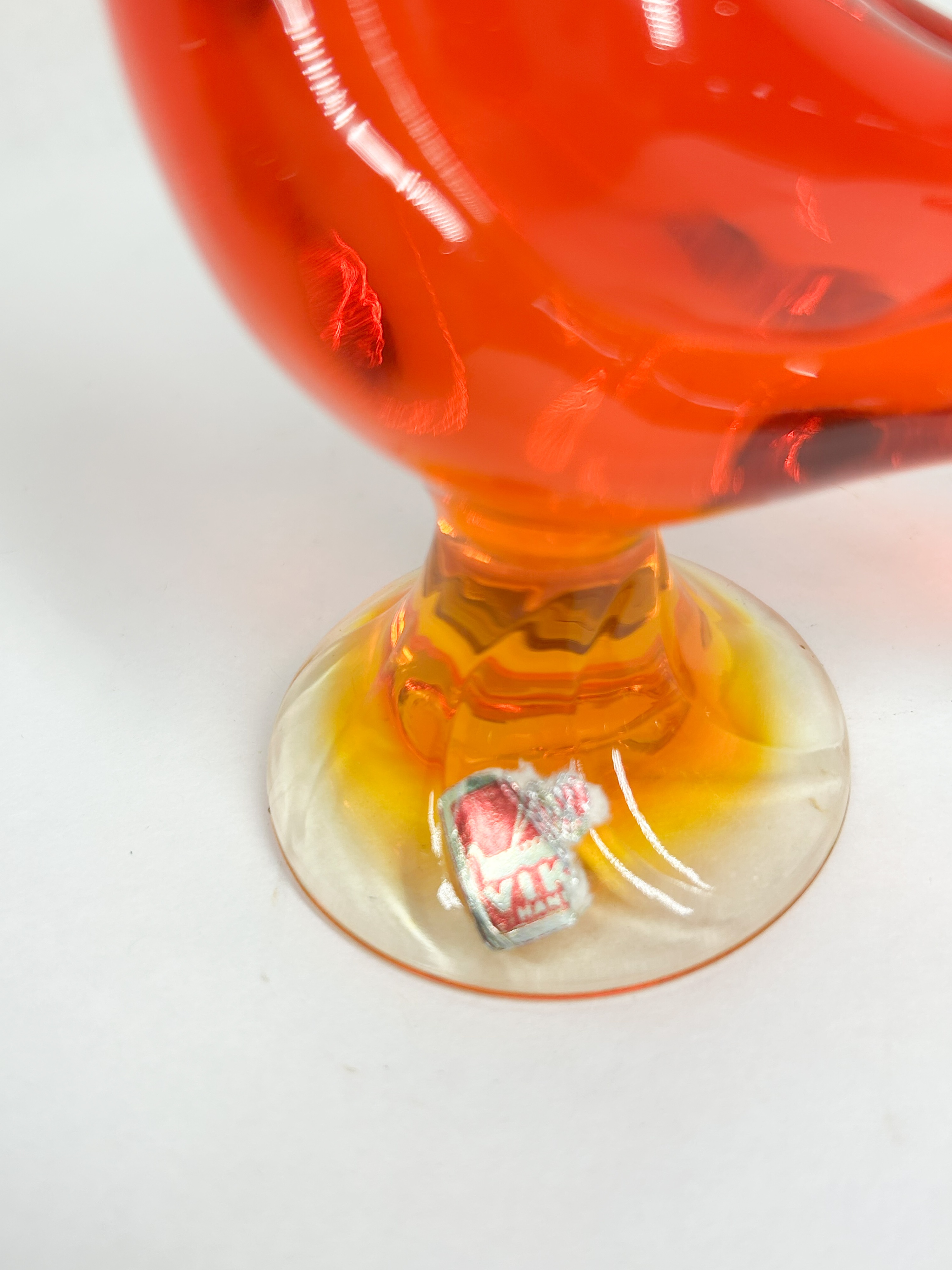 VIKING AMBERINA GLASS BIRD FIGURINE