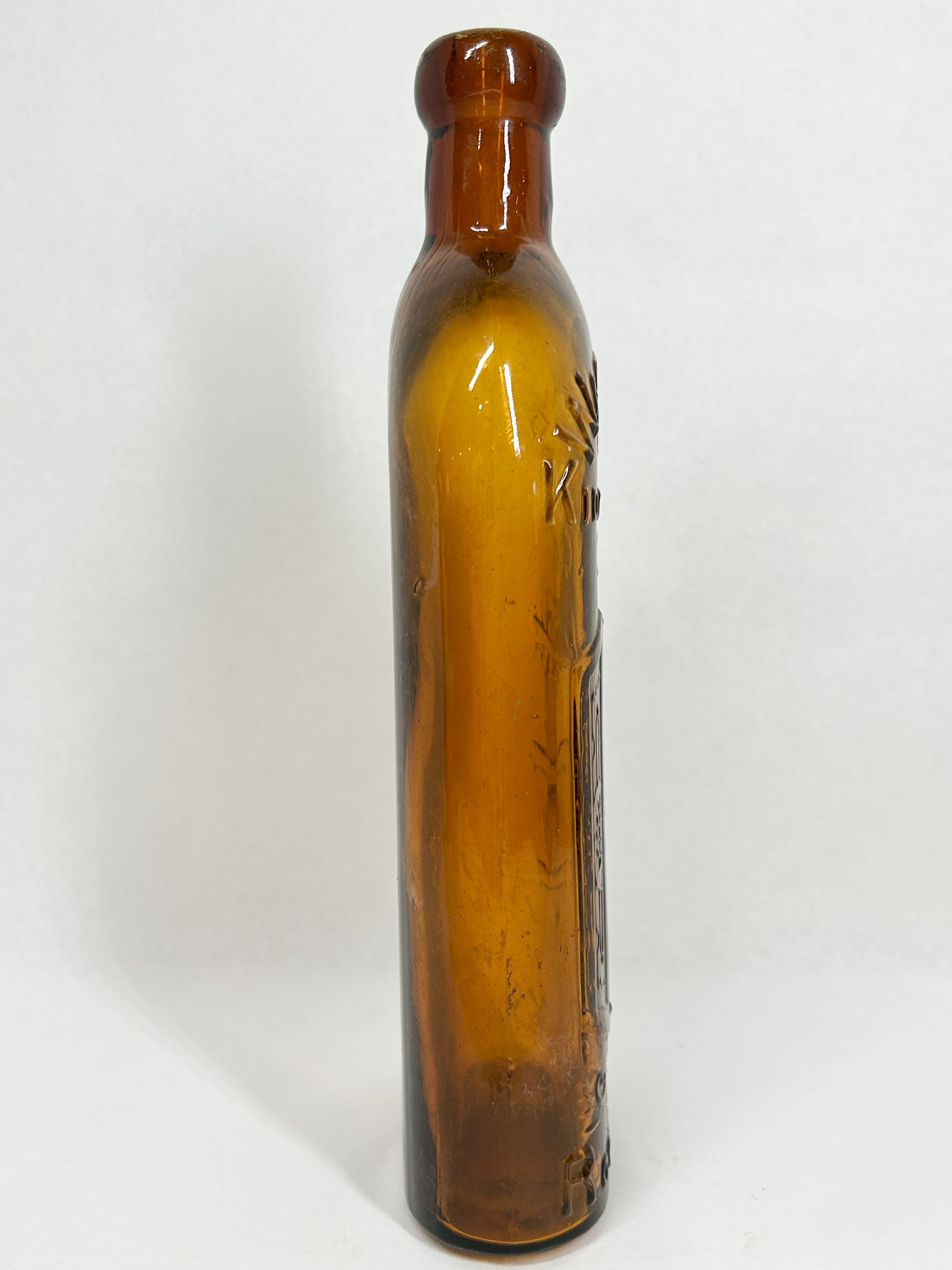 WARNER'S AMBER GLASS MEDICINE BOTTLE
