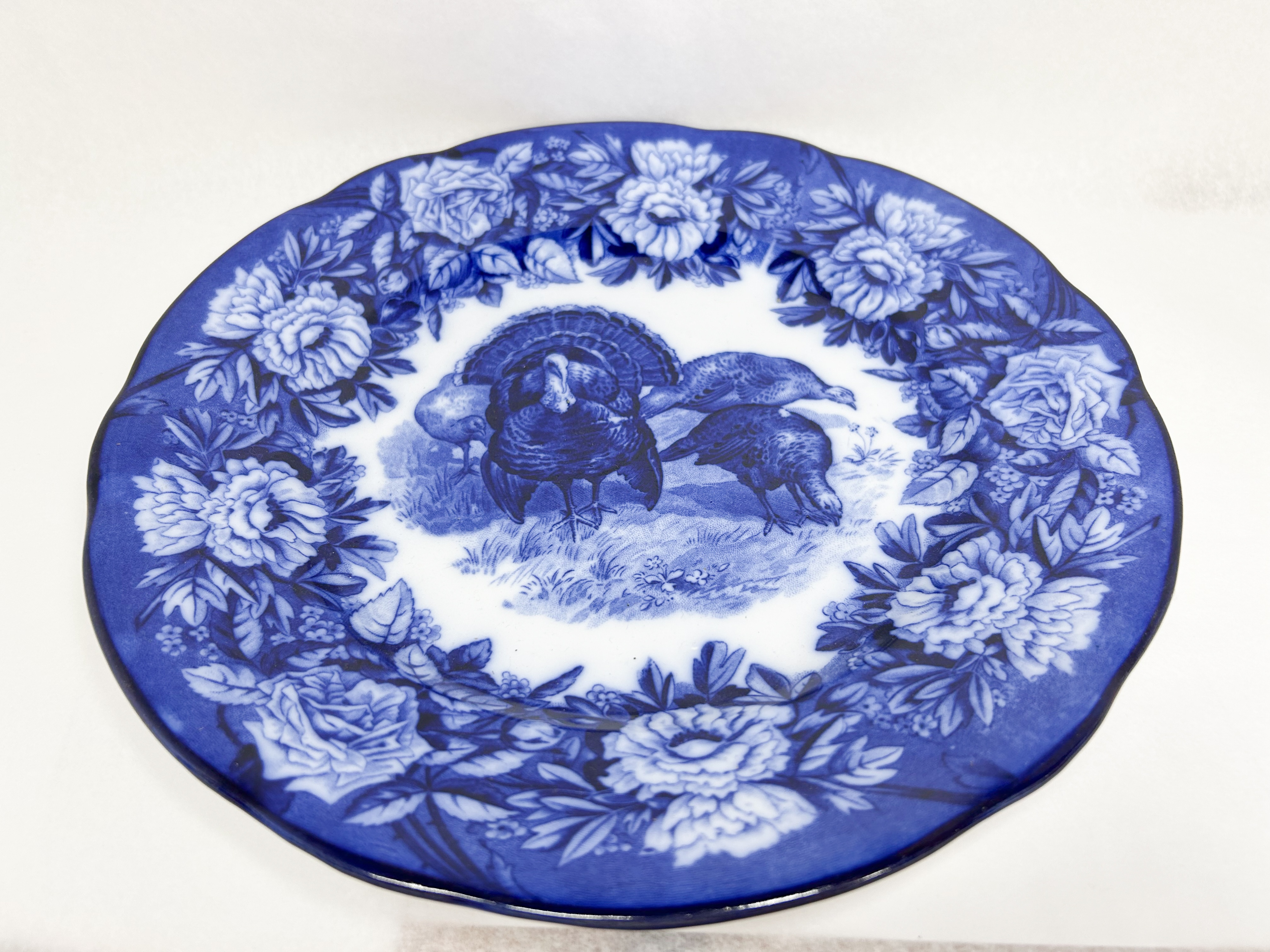 VILLEROY & BOCH FLOW BLUE TURKEY PLATE