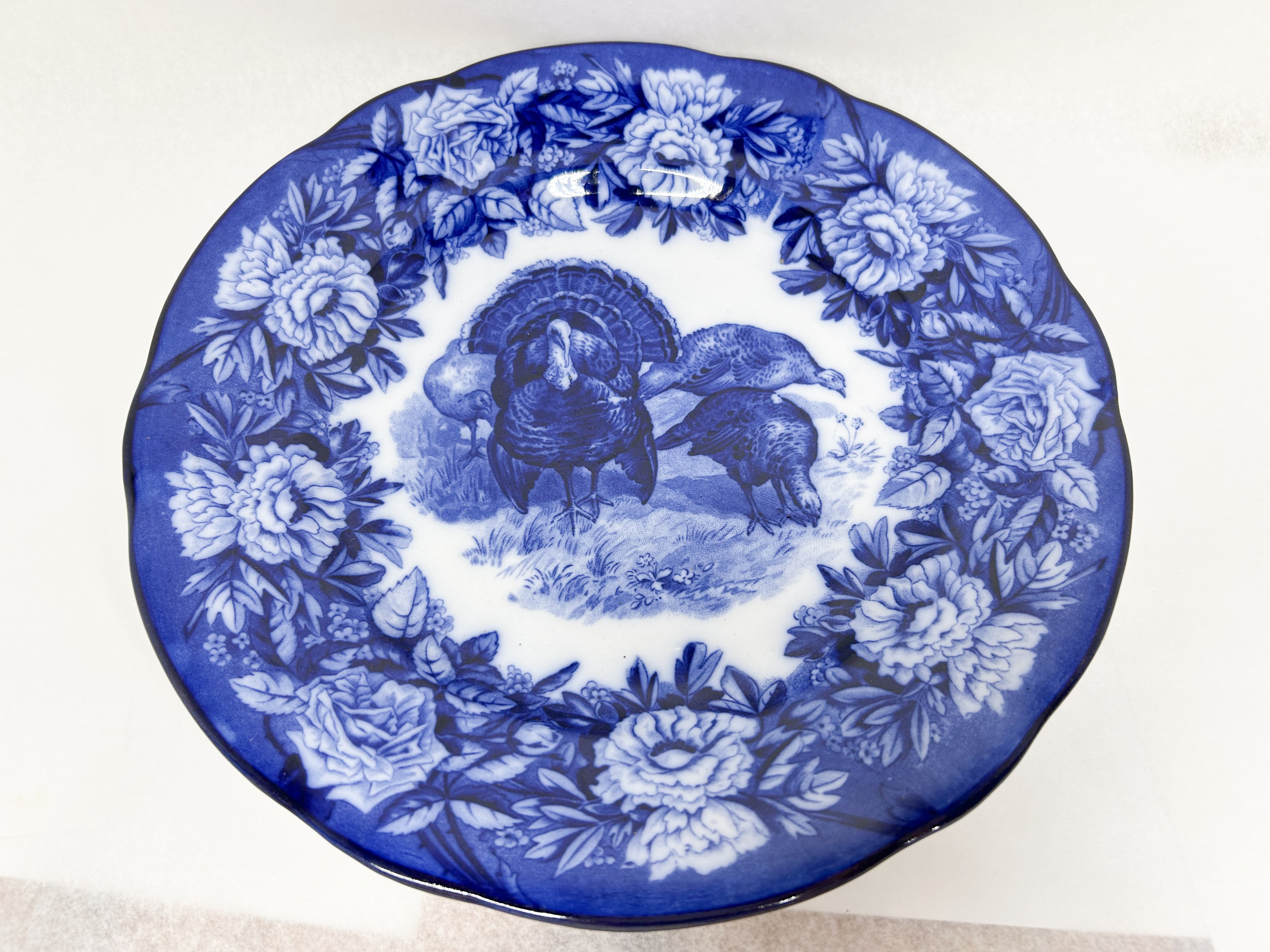 VILLEROY & BOCH FLOW BLUE TURKEY PLATE