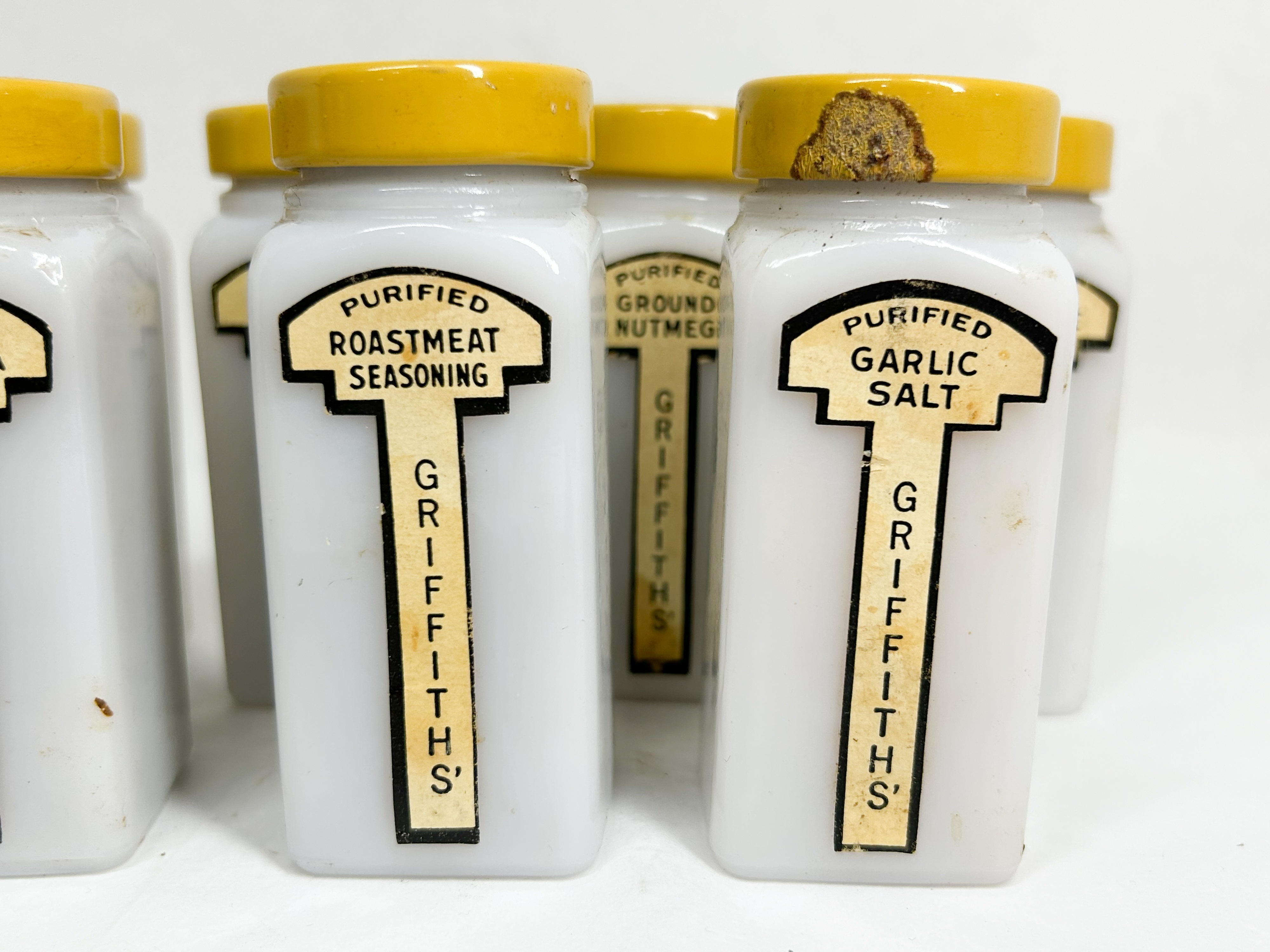 GRIFFITH'S MILK GLASS SPICE JAR COLLECTION