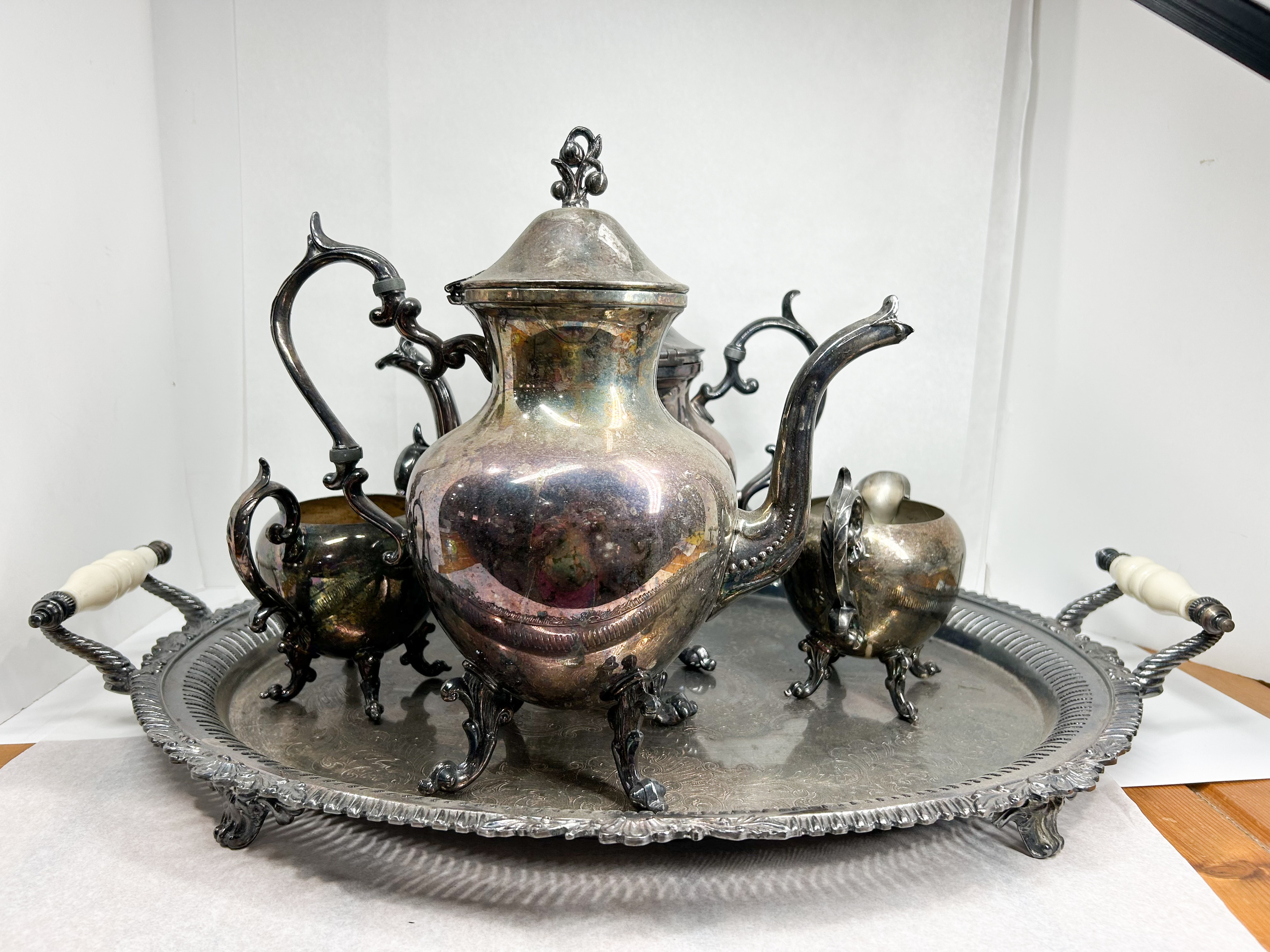 VICTORIAN STYLE SILVER PLATED TEA SERVICE