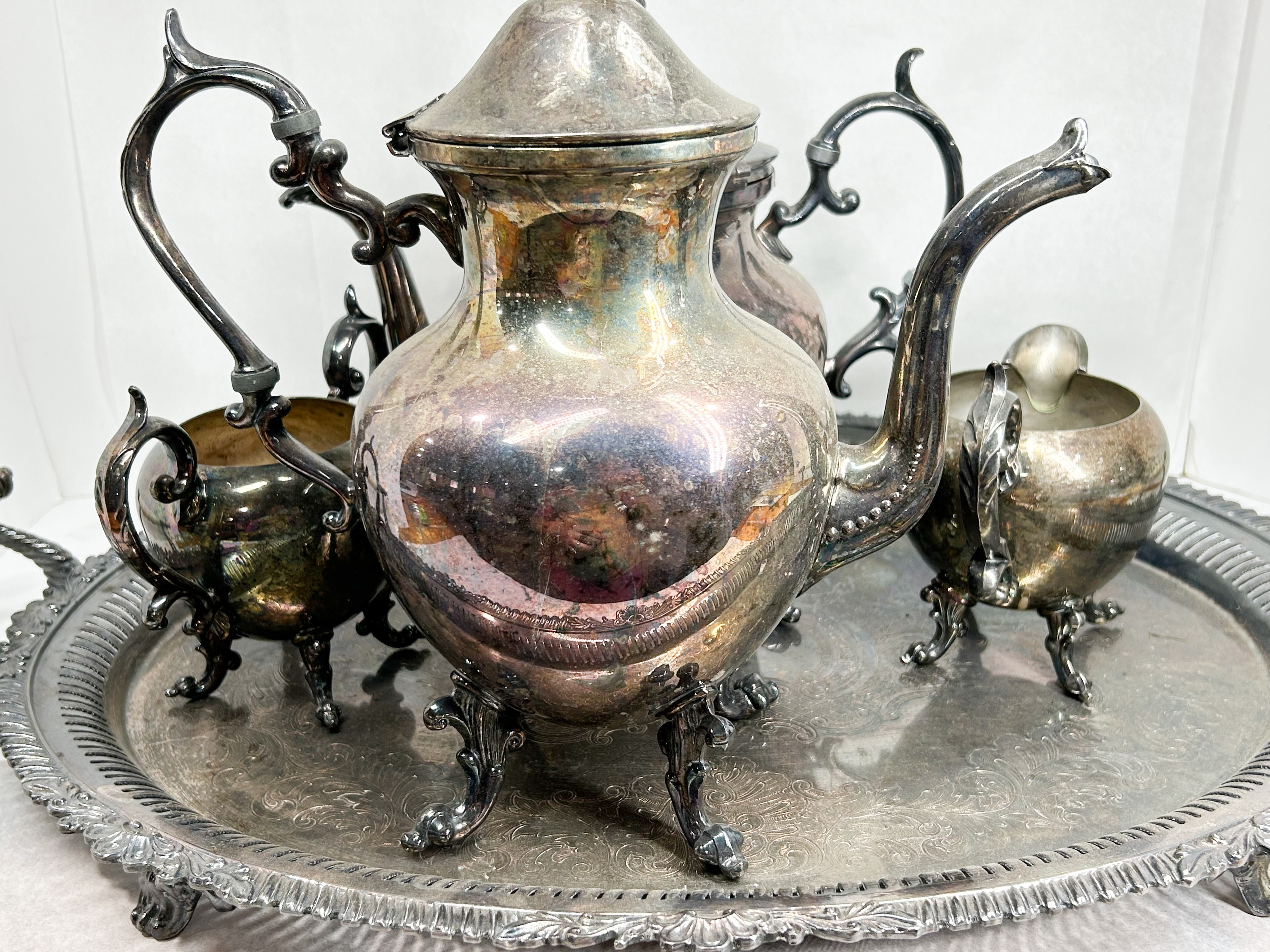 VICTORIAN STYLE SILVER PLATED TEA SERVICE