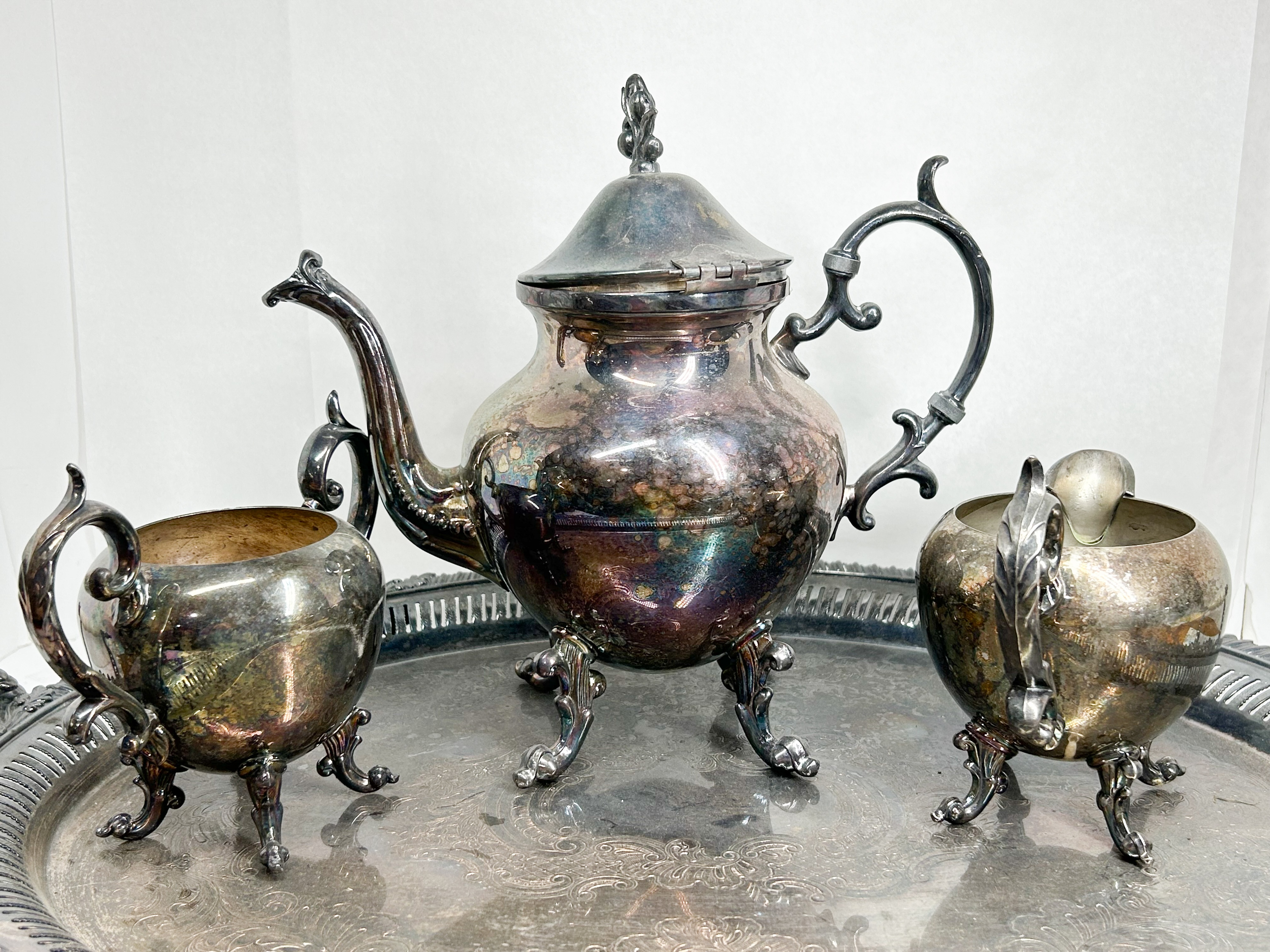 VICTORIAN STYLE SILVER PLATED TEA SERVICE