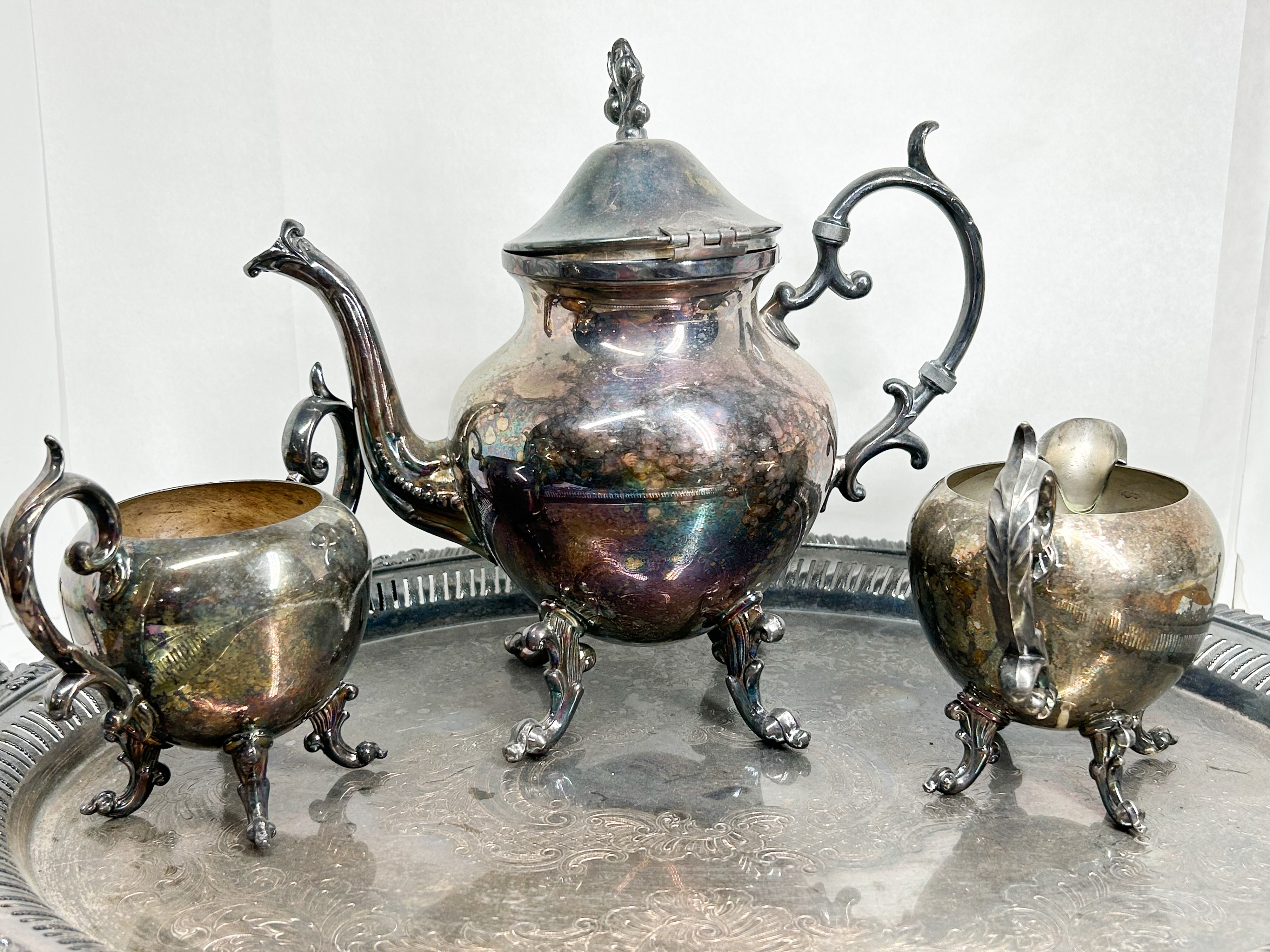 VICTORIAN STYLE SILVER PLATED TEA SERVICE