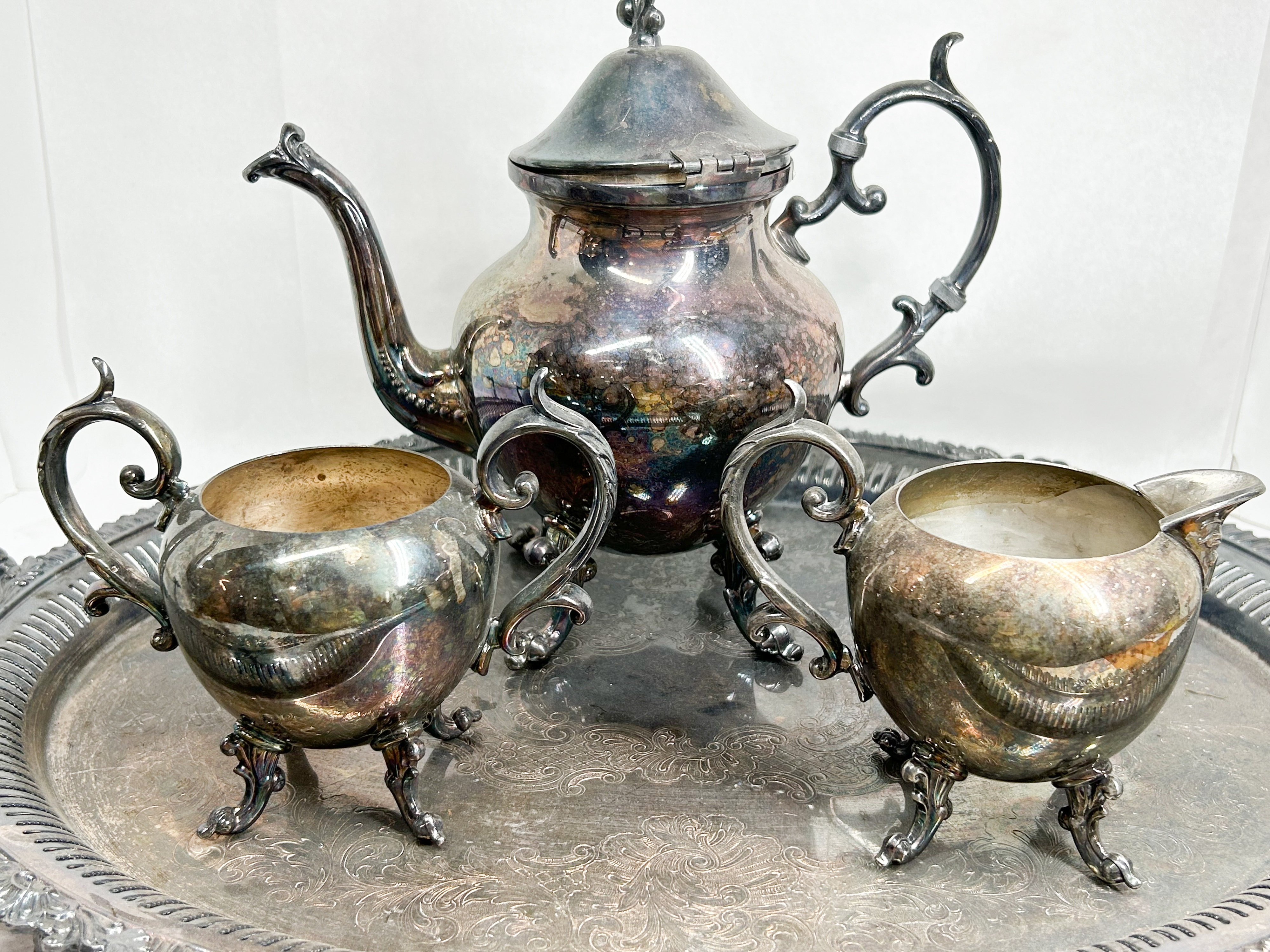 VICTORIAN STYLE SILVER PLATED TEA SERVICE