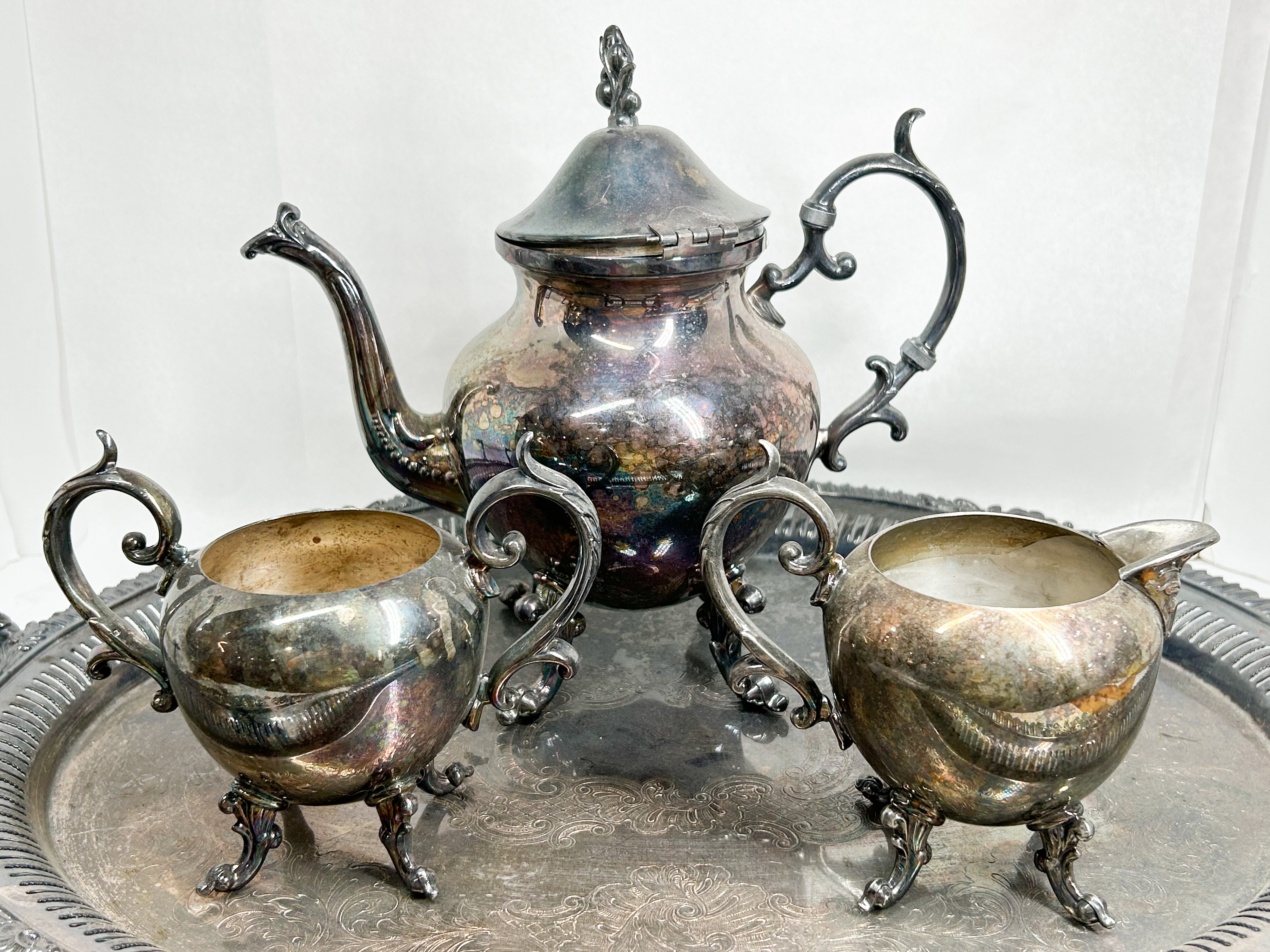 VICTORIAN STYLE SILVER PLATED TEA SERVICE