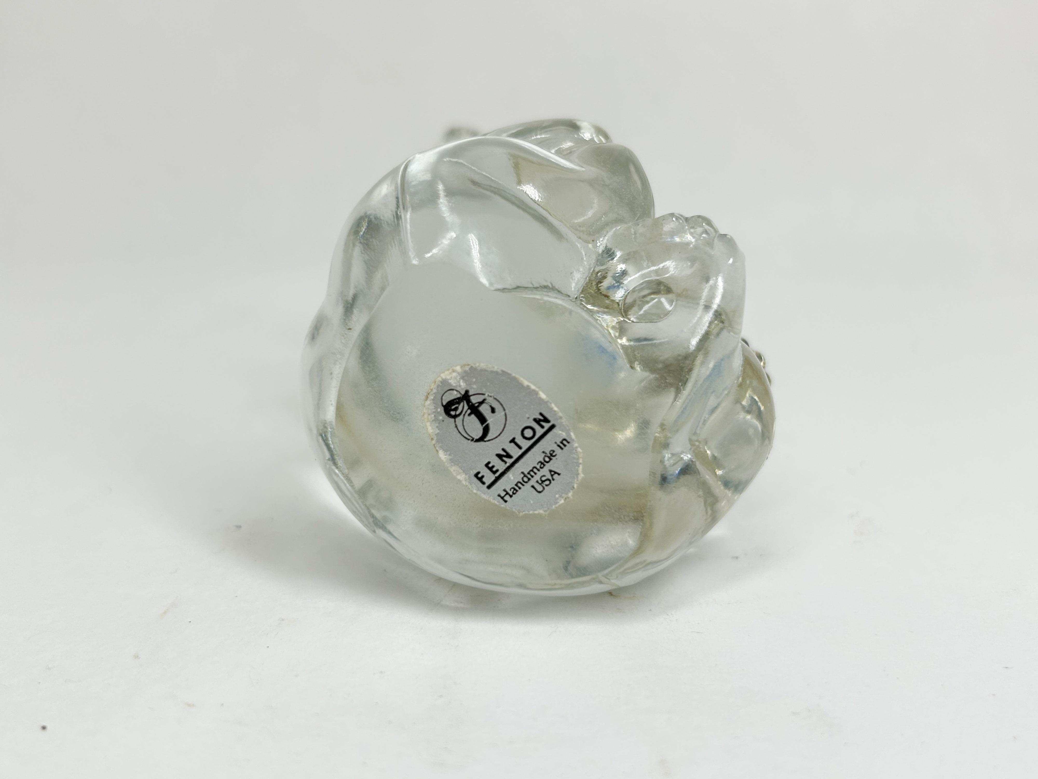 FENTON CLEAR GLASS BIRTHSTONE BEAR