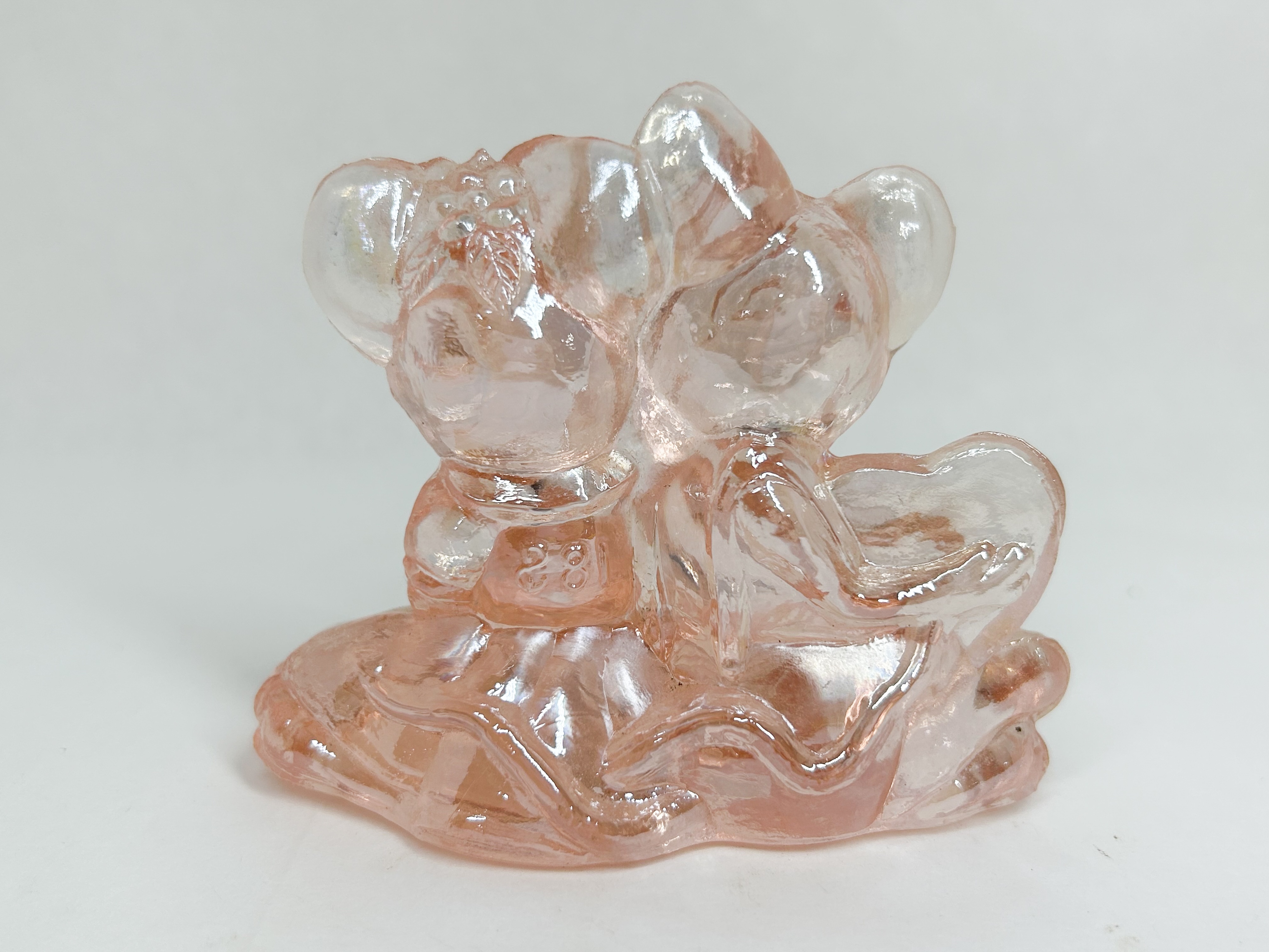 IRIDESCENT GLASS MICE PINK