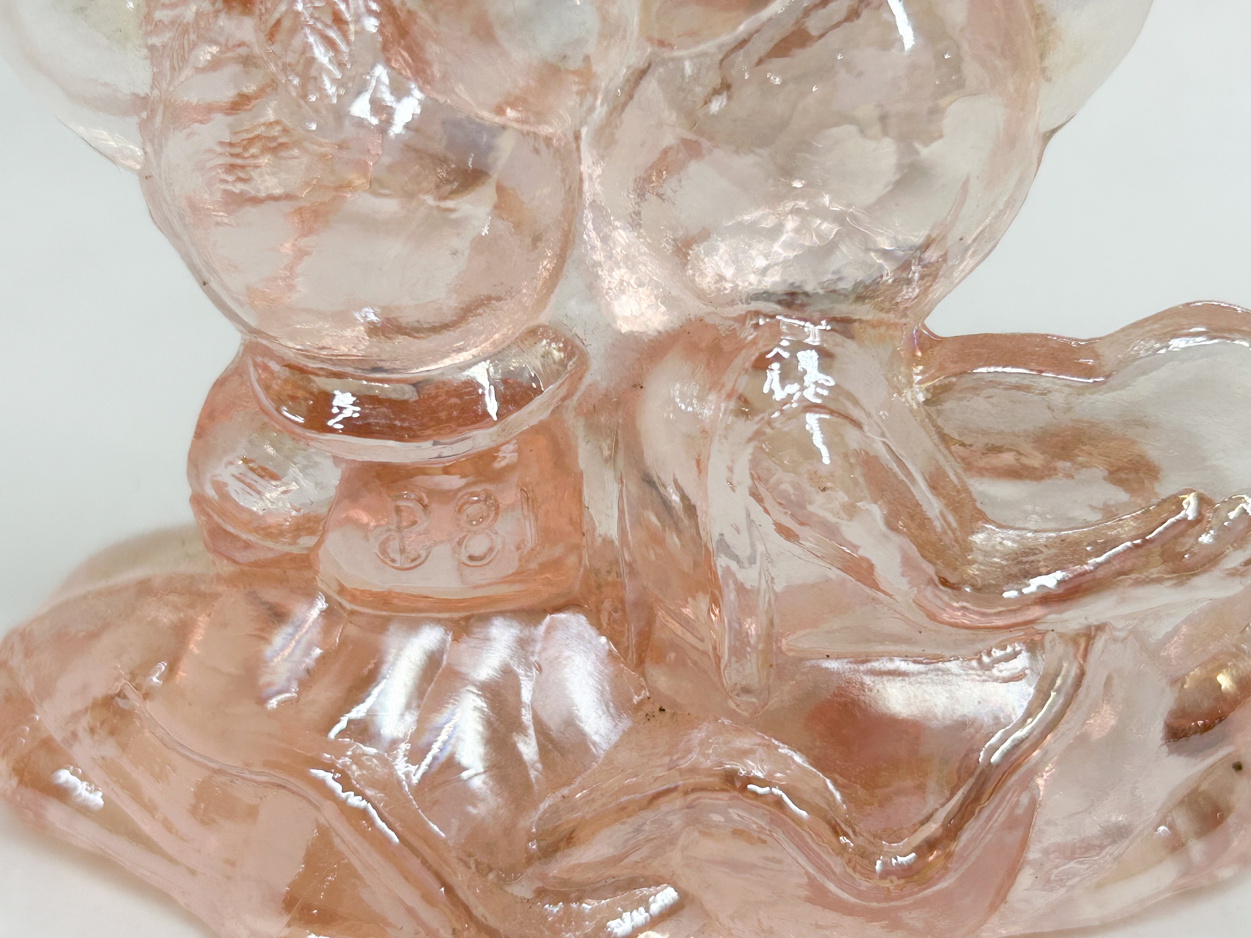 IRIDESCENT GLASS MICE PINK