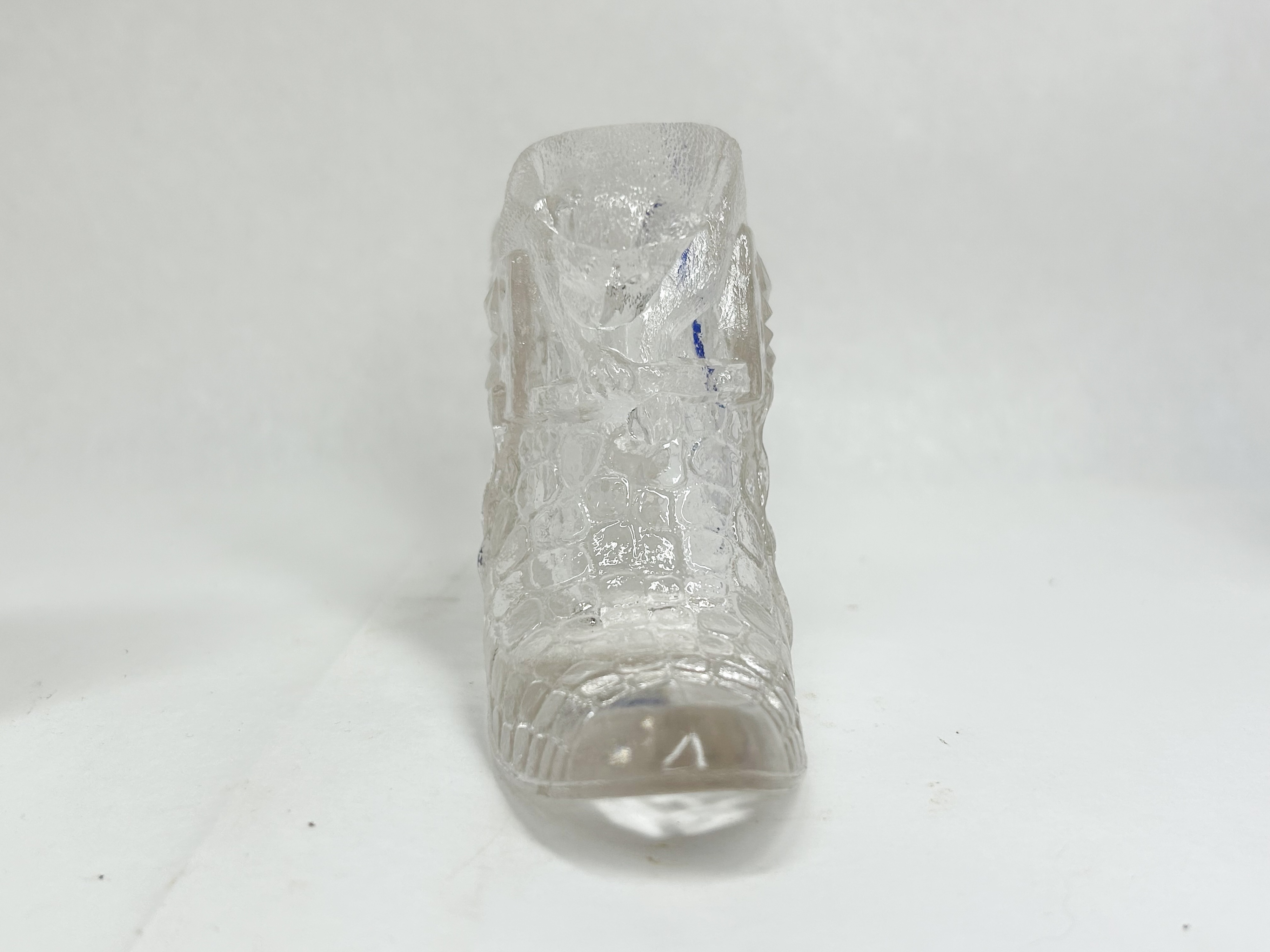 TRIO OF GLASS CAT HEAD SLIPPERS