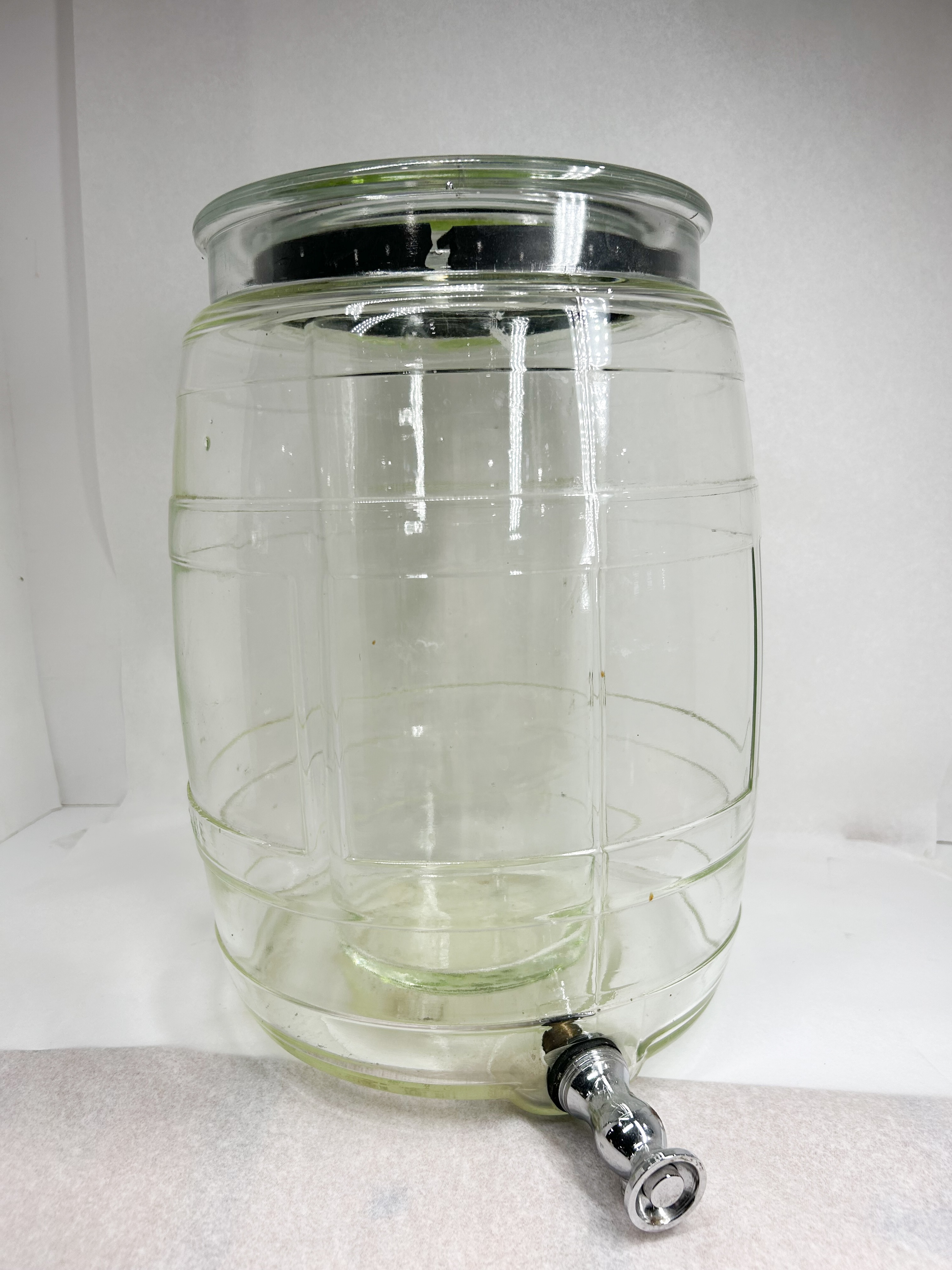 MCKEE GLASS BARREL BEVERAGE DISPENSER