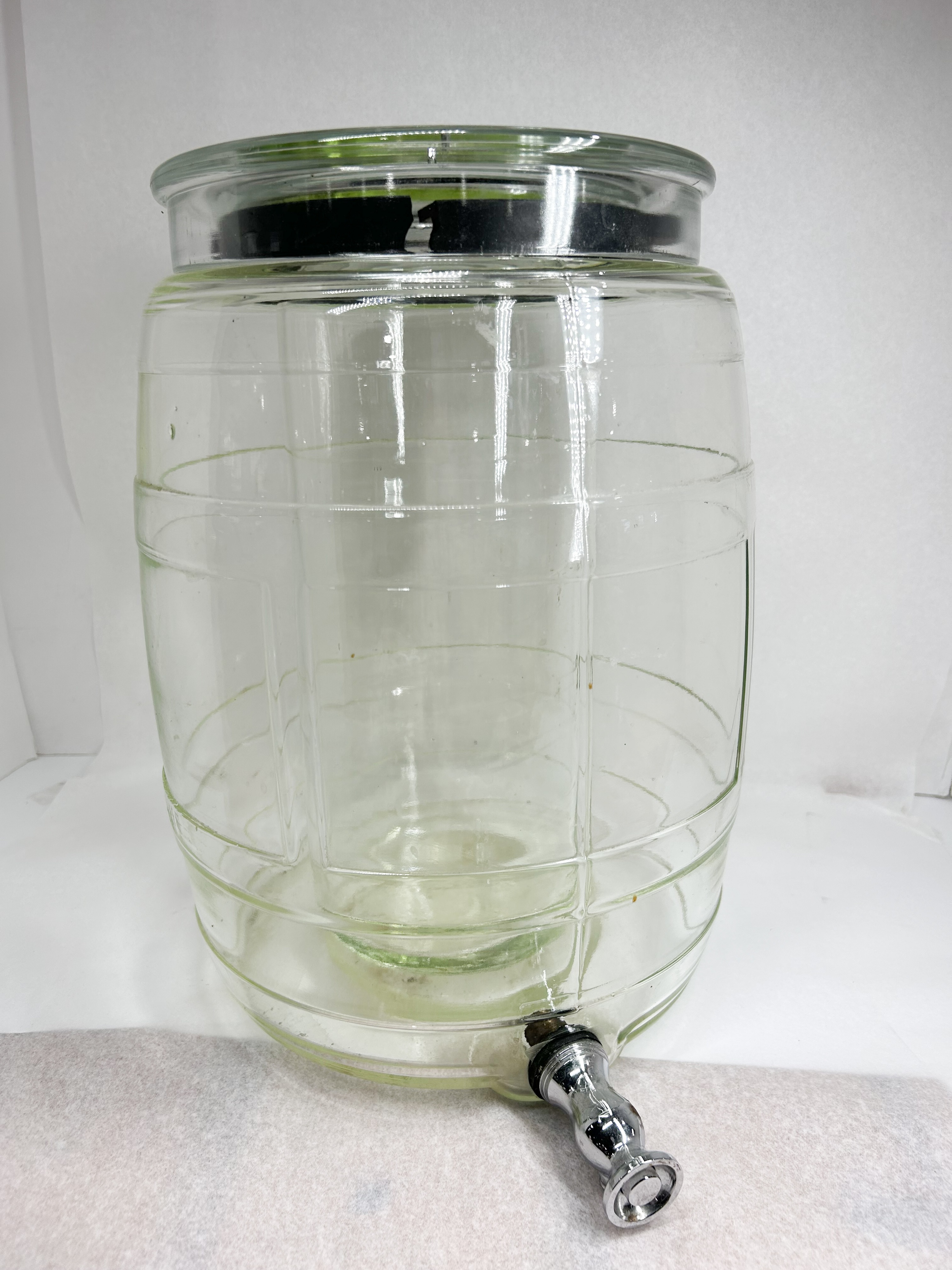 MCKEE GLASS BARREL BEVERAGE DISPENSER