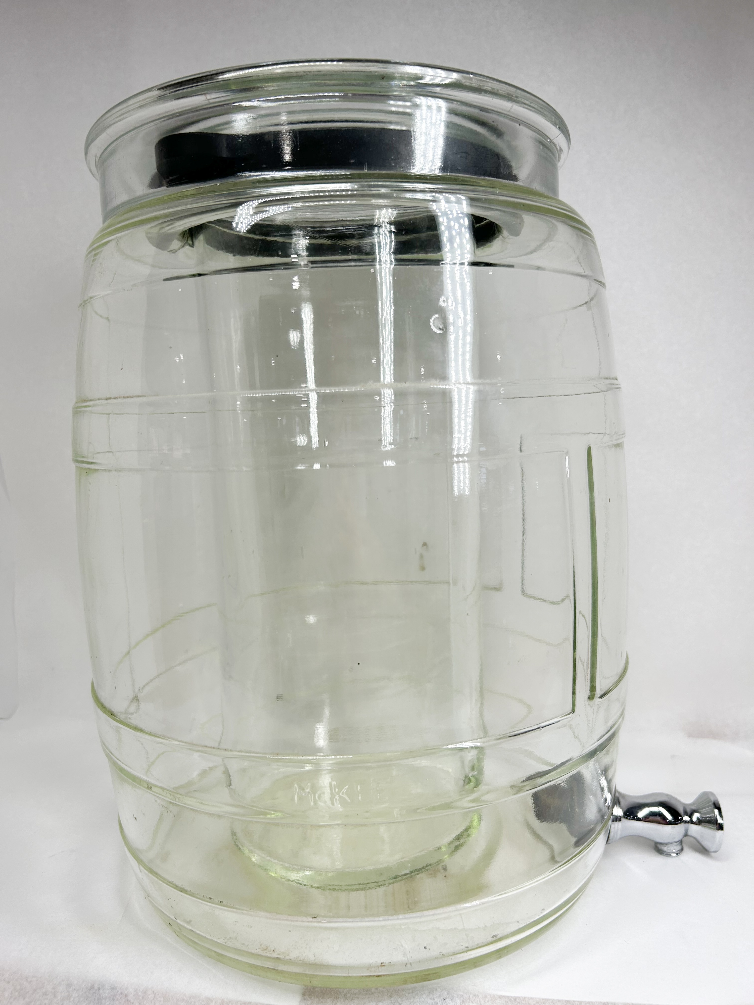 MCKEE GLASS BARREL BEVERAGE DISPENSER