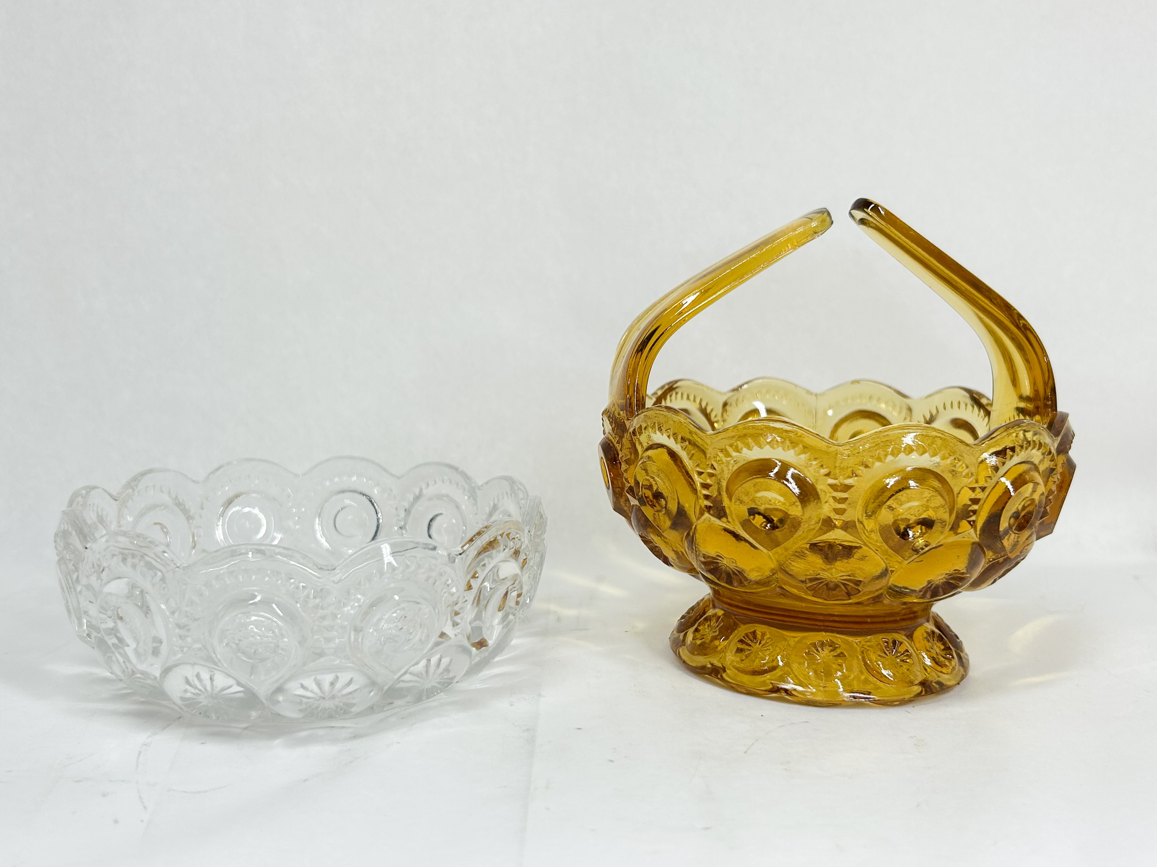 TWO MOON AND STAR PATTERN GLASS ITEMS