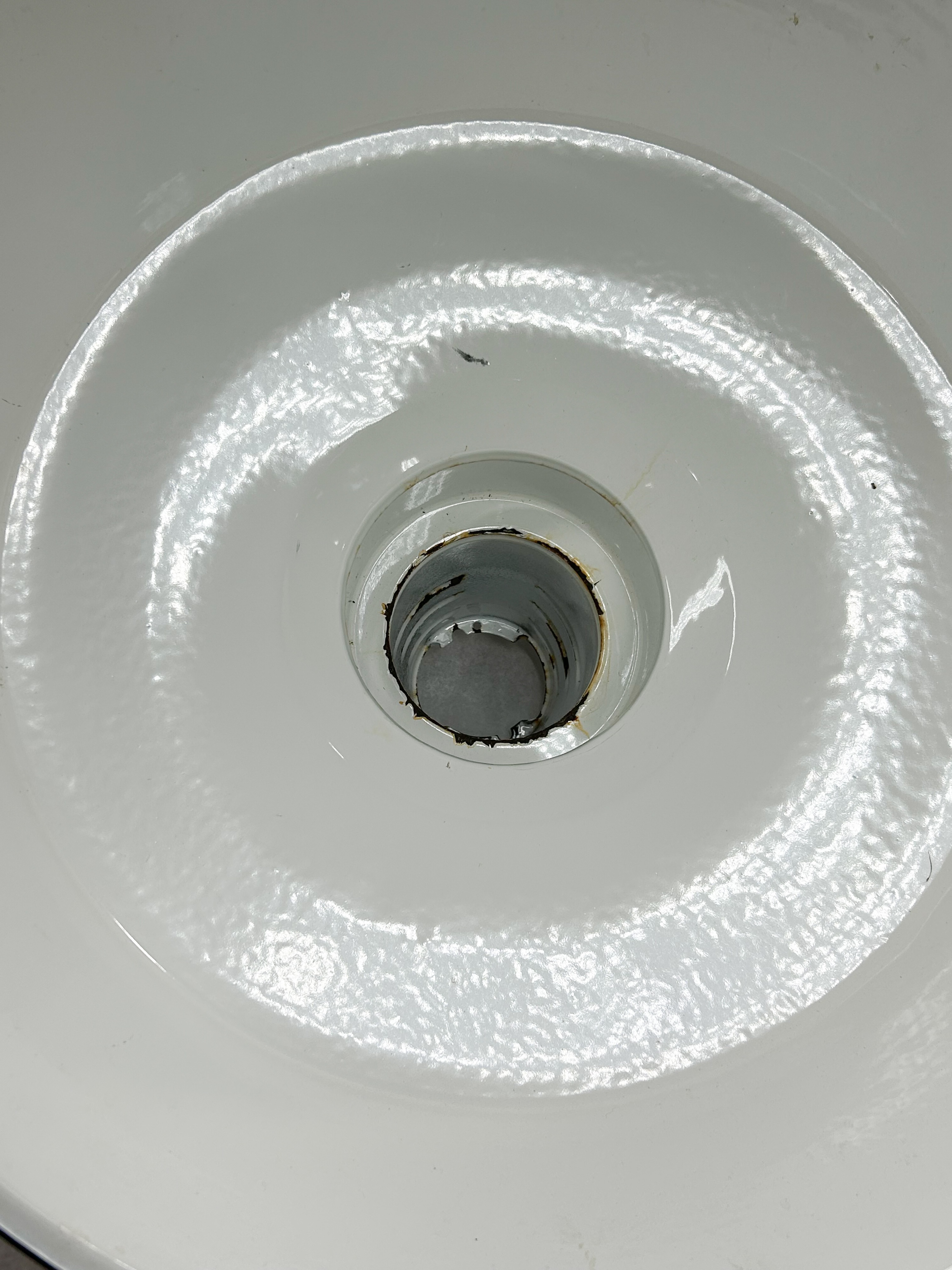 LARGE WHITE ENAMEL INDUSTRIAL PENDANT SHADE