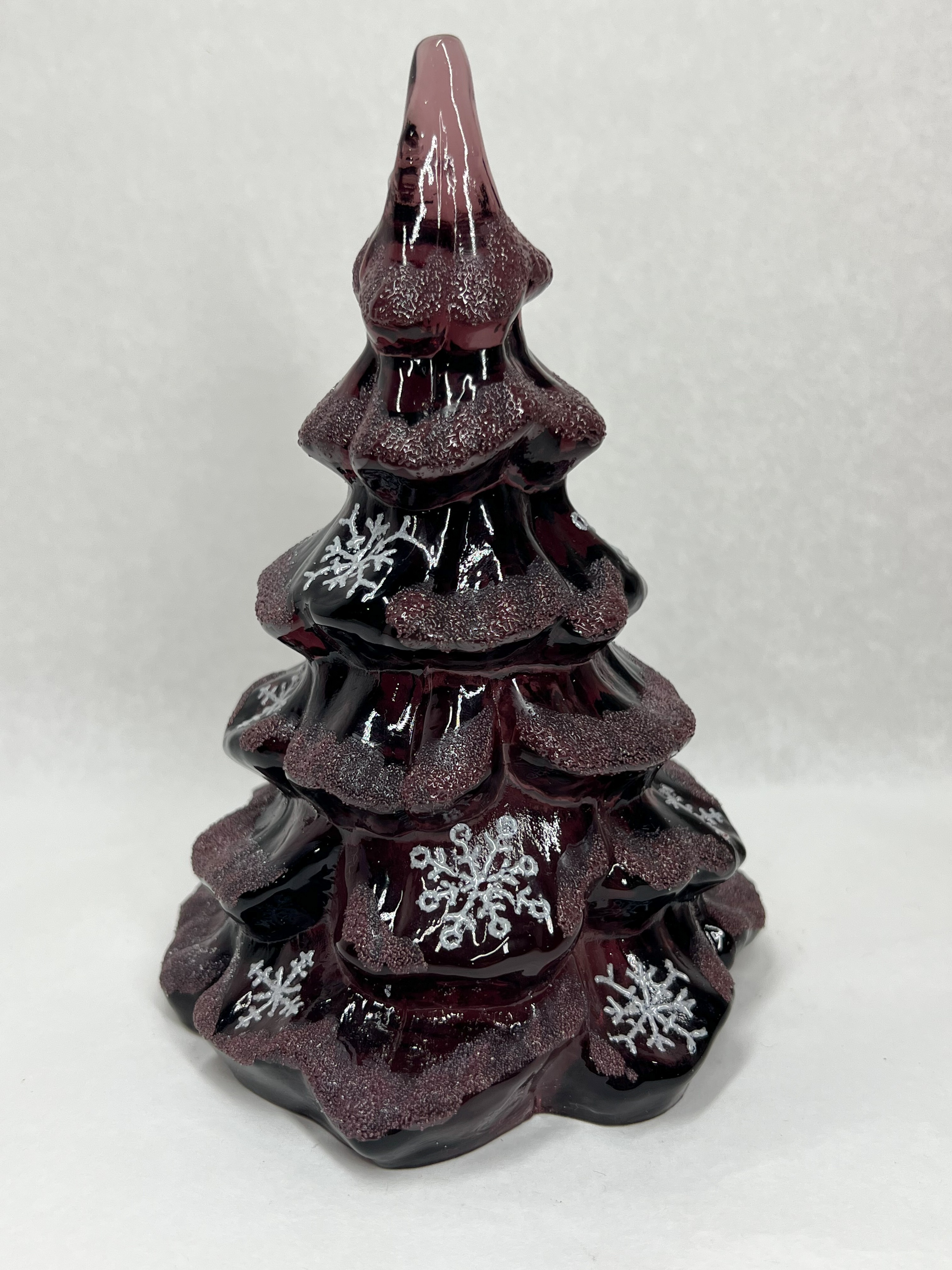 FENTON OOAK HOLIDAY HP PURPLE TREE