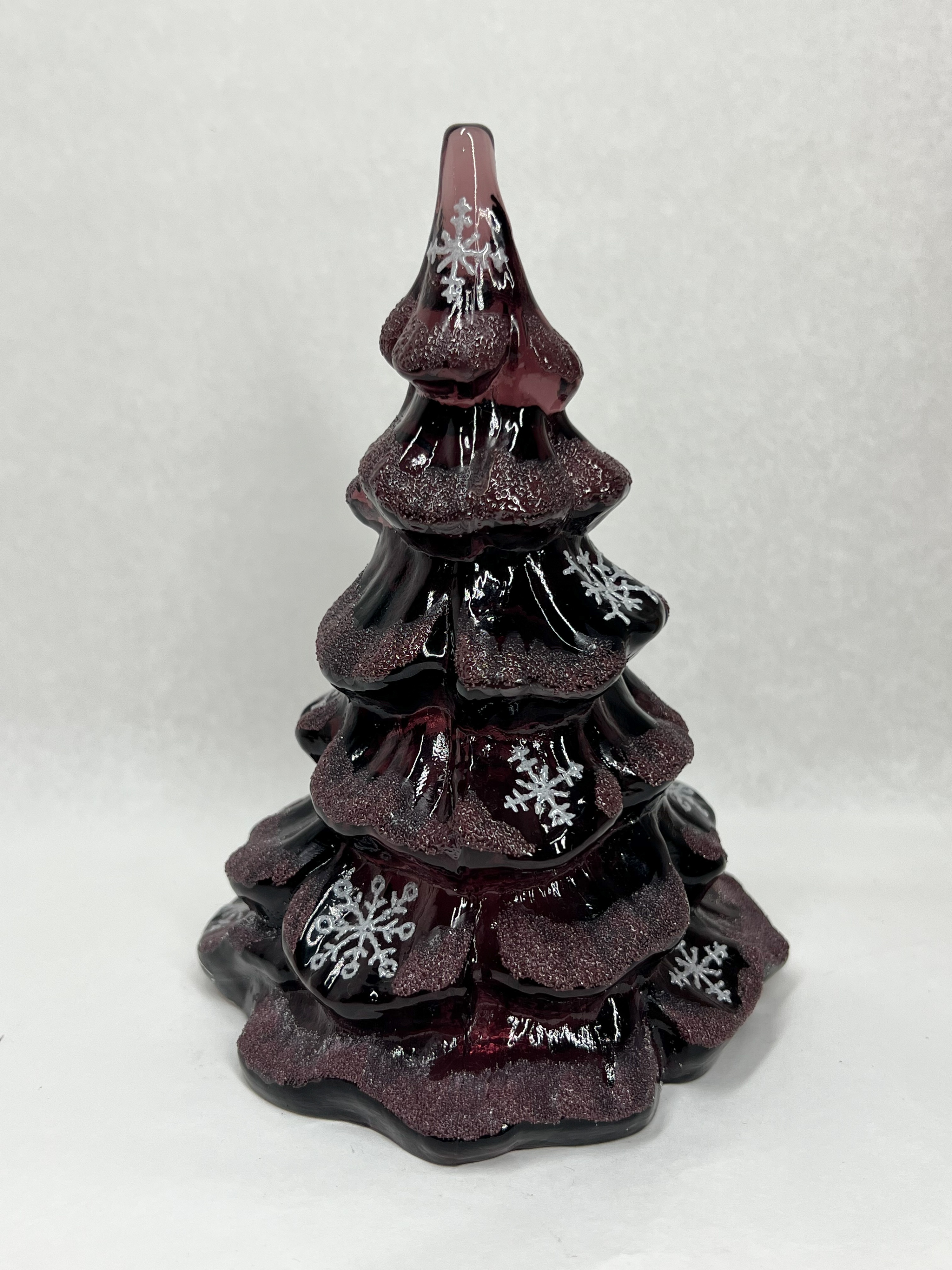 FENTON OOAK HOLIDAY HP PURPLE TREE