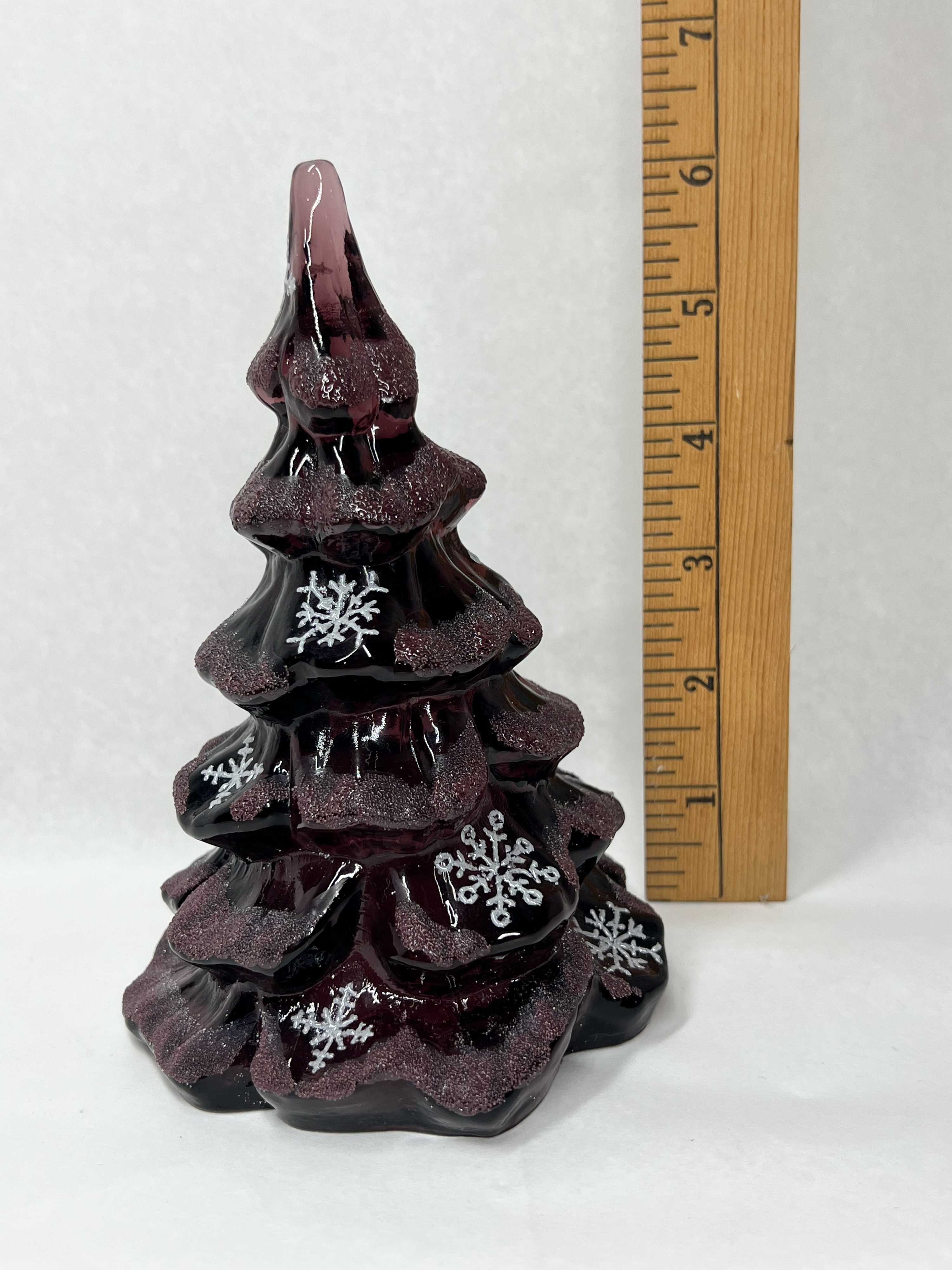 FENTON OOAK HOLIDAY HP PURPLE TREE