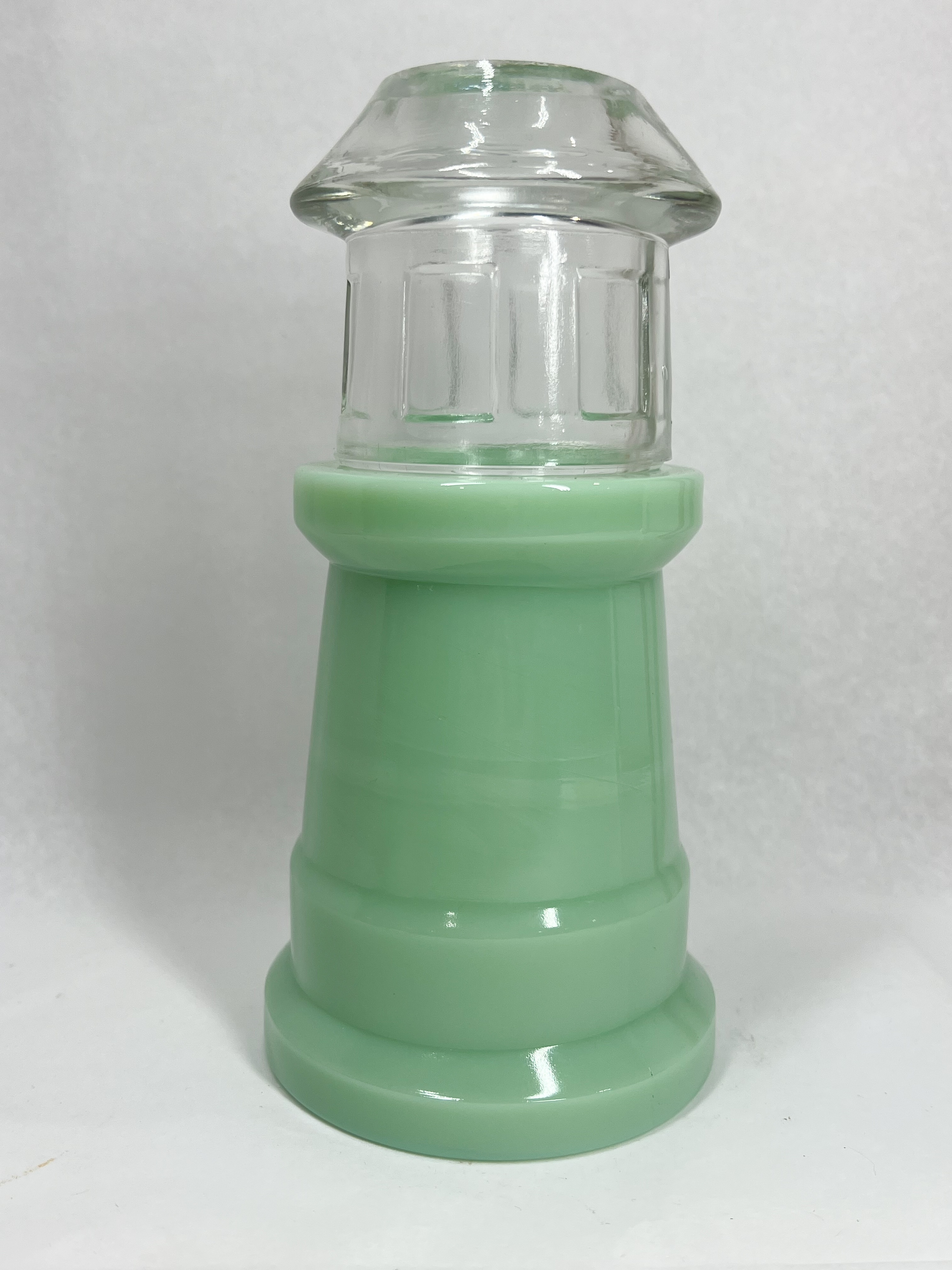 FENTON JADEITE LIGHTHOUSE FAIRY LAMP